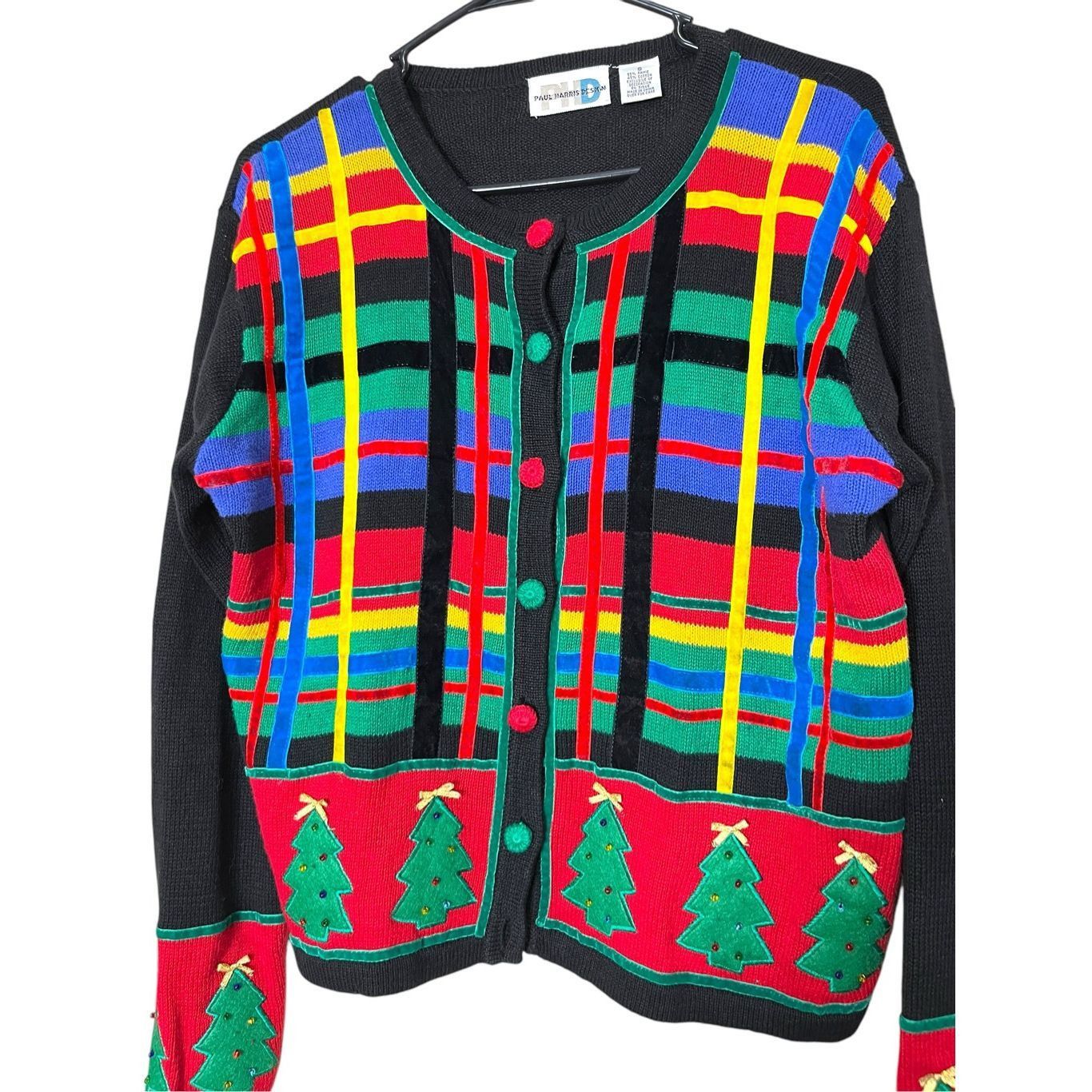 Other Vintage Paul Harris Design Christmas Tree Sweater Cardigan S Size S / US 4 / IT 40 - 2 Thumbnail