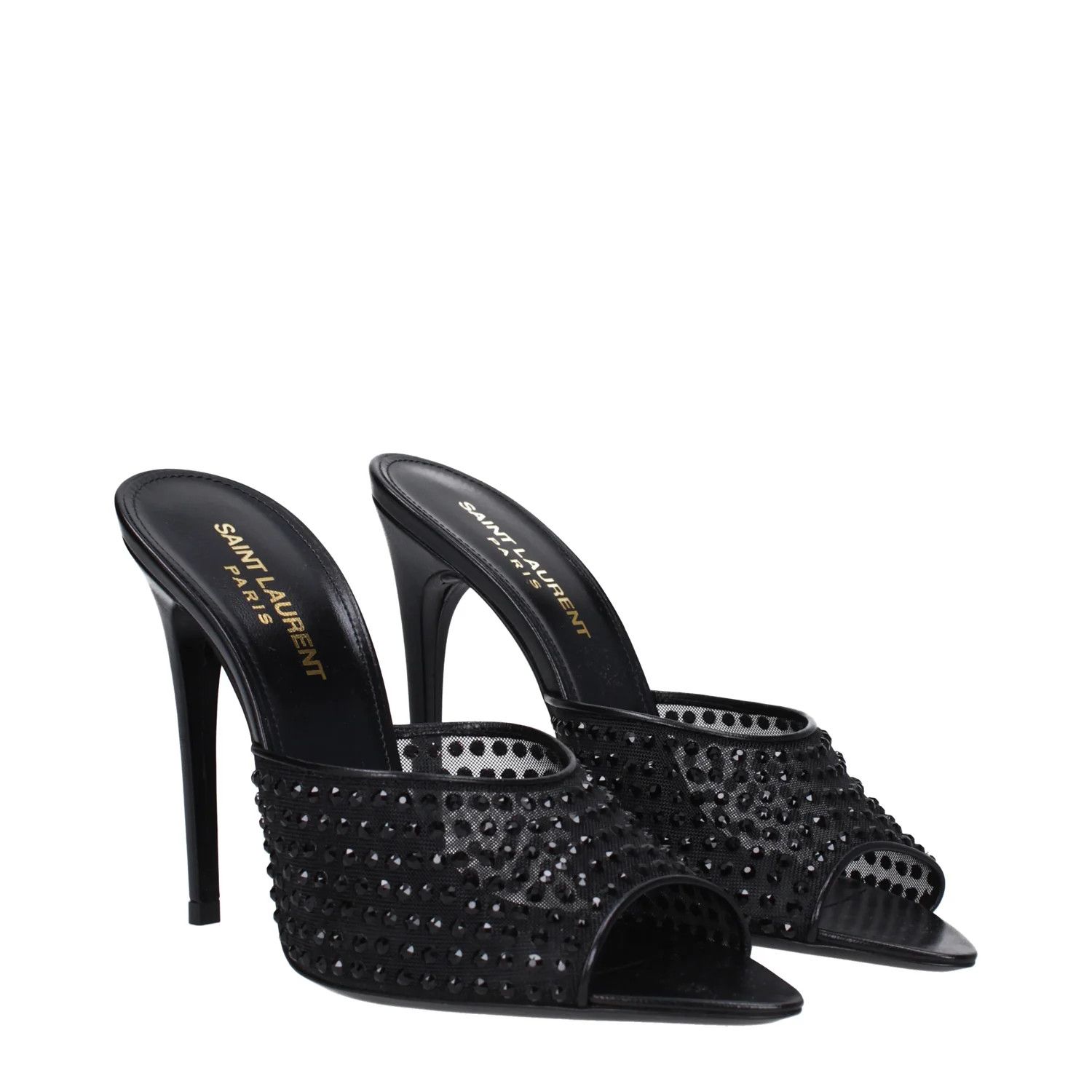 Saint Laurent Paris ob1o1e1224 Fabric Sandals in Black Size US 7 / IT 37 - 2 Thumbnail