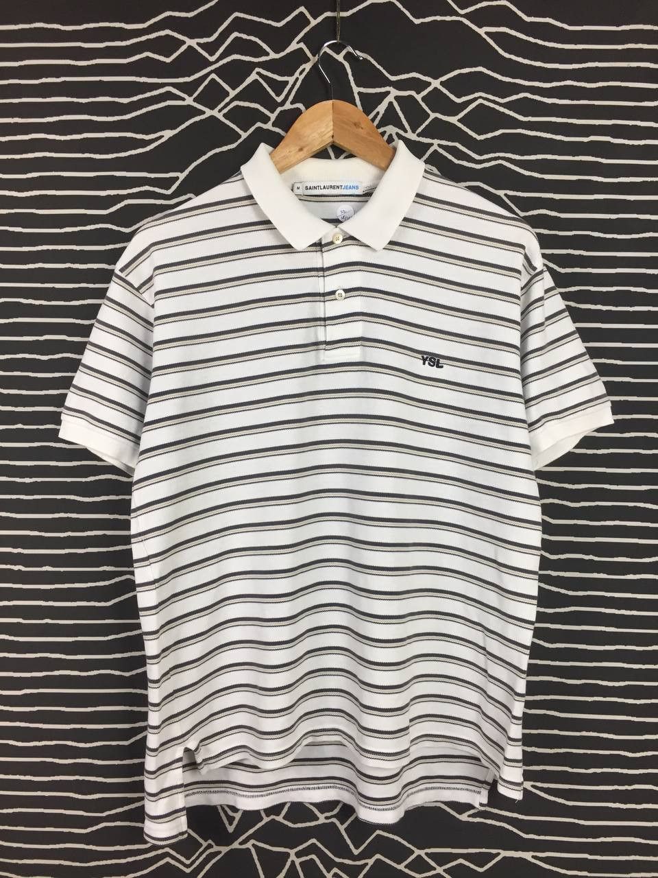 Yves Saint Laurent YSL Yves Saint Laurent Jeans Embroidered Logo Polo Tee Size US M / EU 48-50 / 2 - 2 Thumbnail