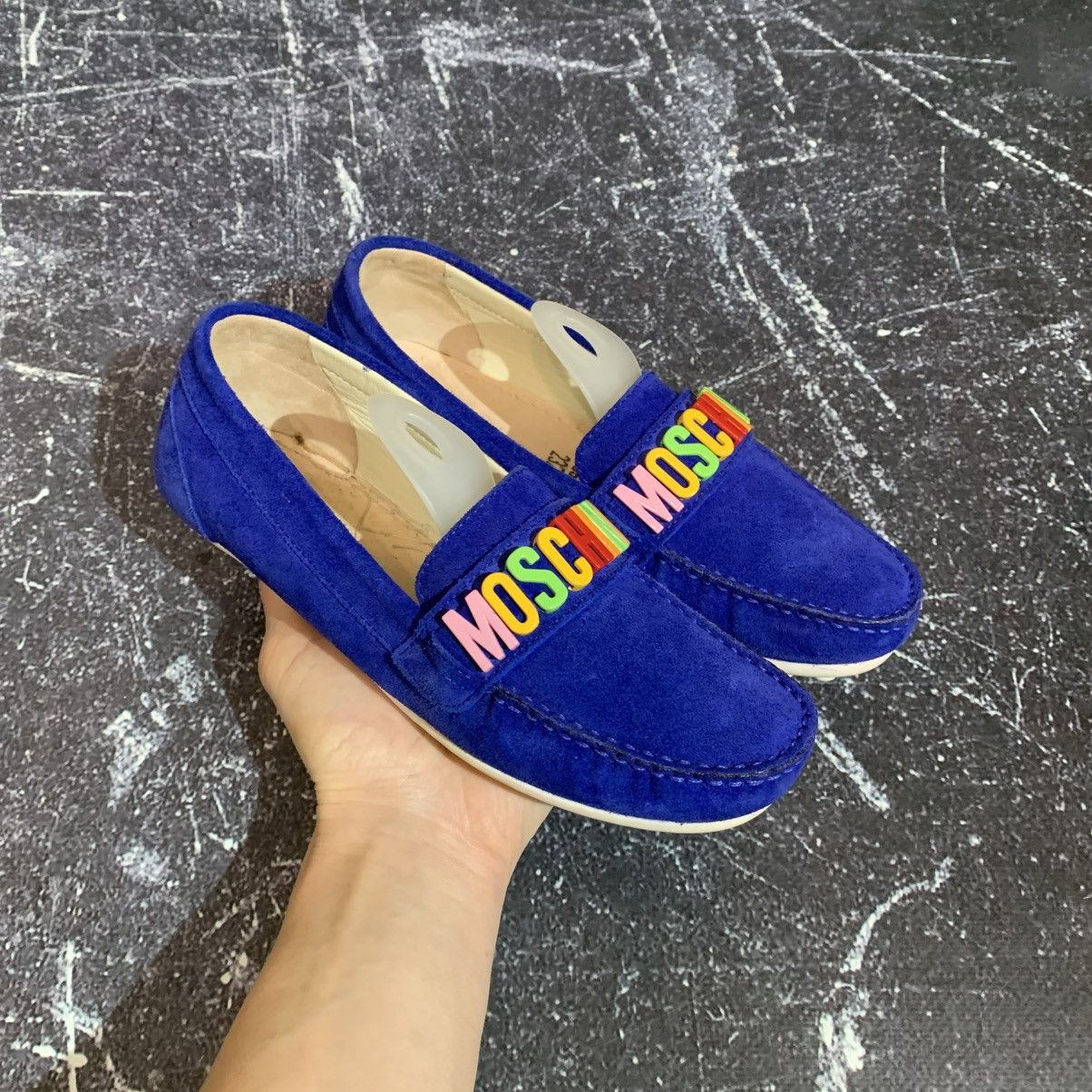 Moschino Moschino Blue Suede Moccasins Loafers Size 35 EU 22 CM Size US 5 / IT 35 - 1 Thumbnail