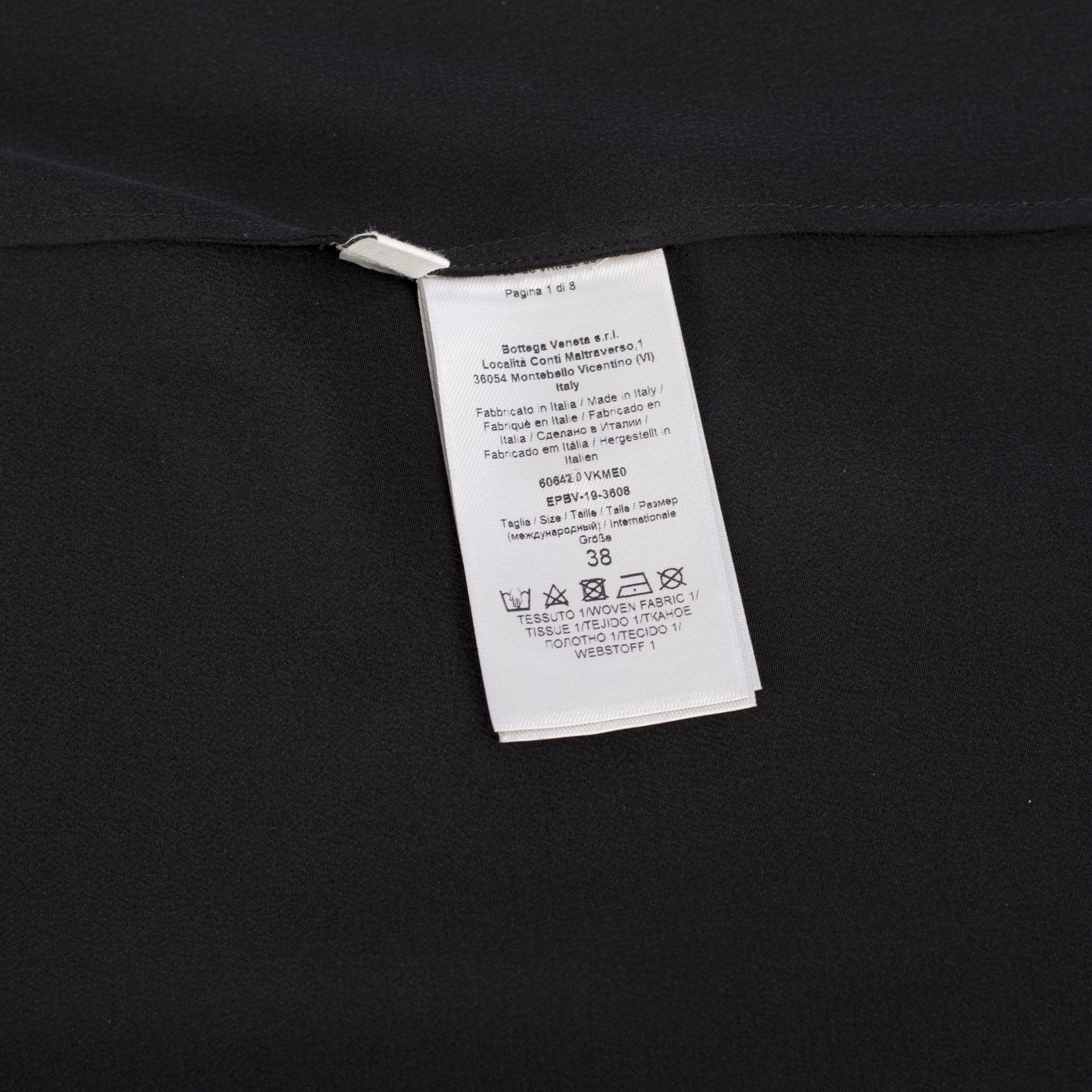 Bottega Veneta Black Quilted Silk Crepe De Chine Shirt Dress Size S / US 4 / IT 40 - 11 Thumbnail