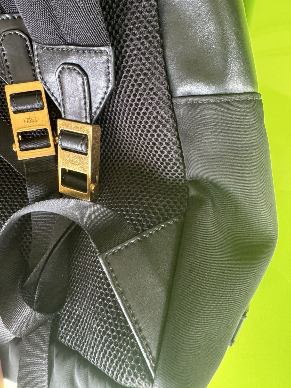 Fendi Fendi Monster Eyes Black Gold Tone Backpack Size ONE SIZE - 10 Thumbnail
