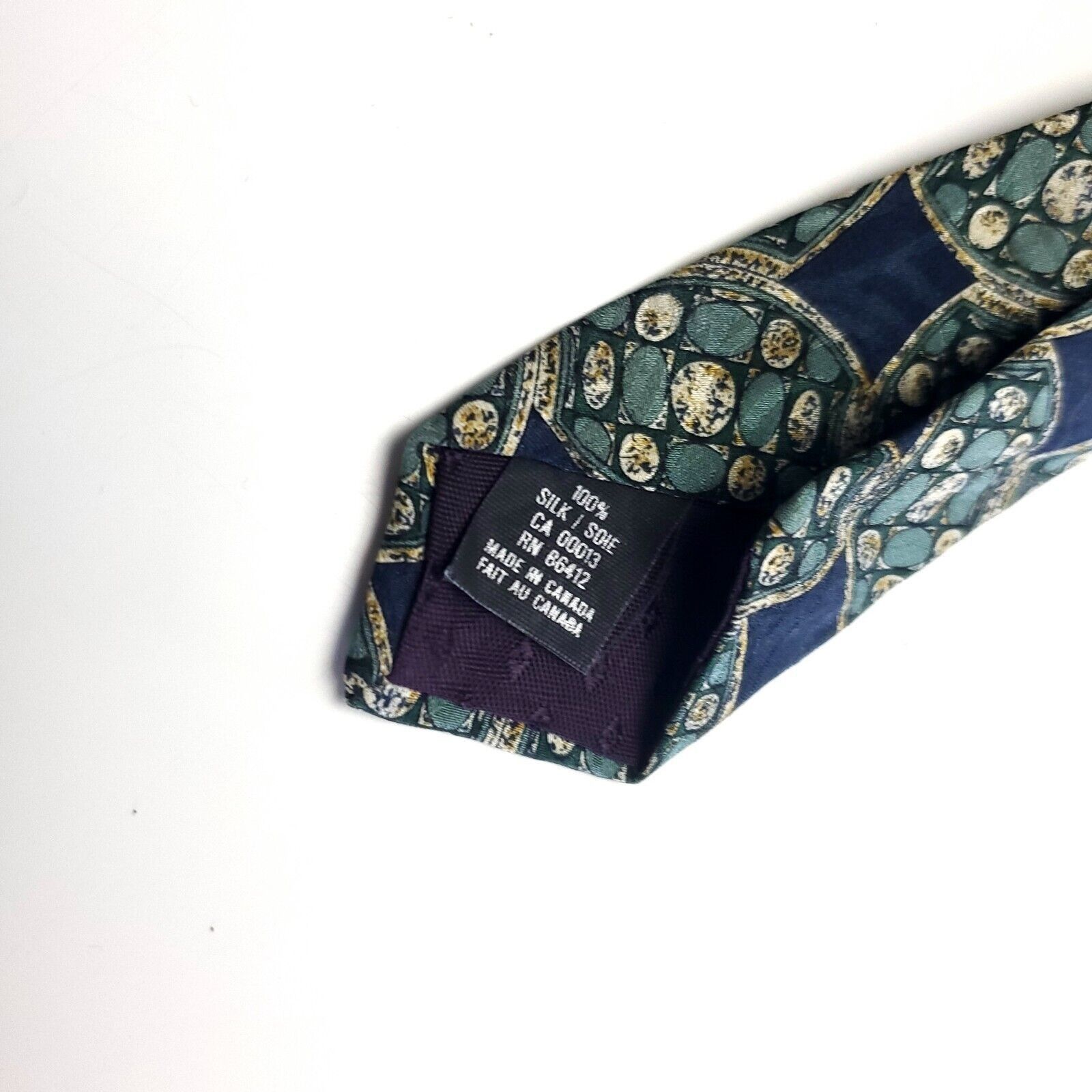 Guy Laroche Guy Laroche Green Blue Abstract Geometric Print Short Wide S Size ONE SIZE - 4 Thumbnail