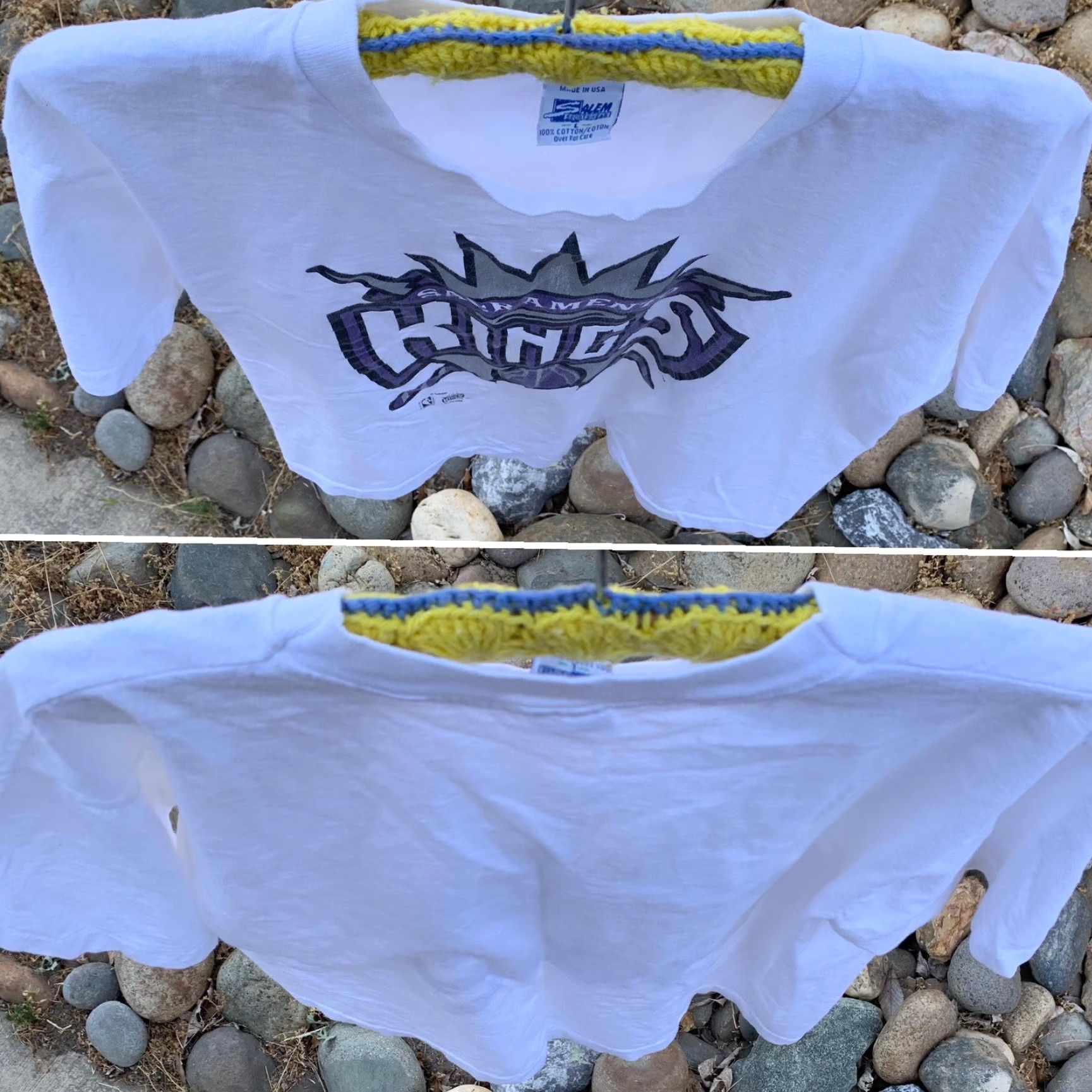 Salem Sportswear VINTAGE Sacramento Kings T-Shirt Salem Sportswear L White 1990s Mens Graphic Tee NBA Official Licensed Product Size US L / EU 52-54 / 3 - 5 Thumbnail