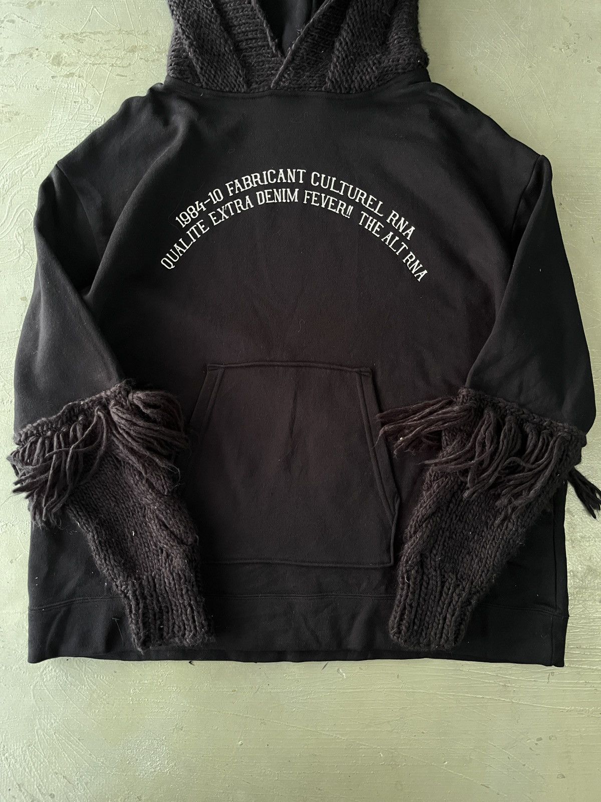 If Six Was Nine 1990s RNA Inc - Fringe Knitted Hybrid Visvim Style Hoodie Size US L / EU 52-54 / 3 - 2 Thumbnail