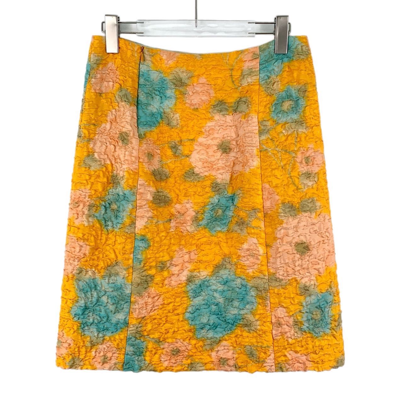 Miu Miu Miu Miu Color-block Floral Silk Mini Skirt K26WX Size 27" / US 4 / IT 40 - 2 Thumbnail
