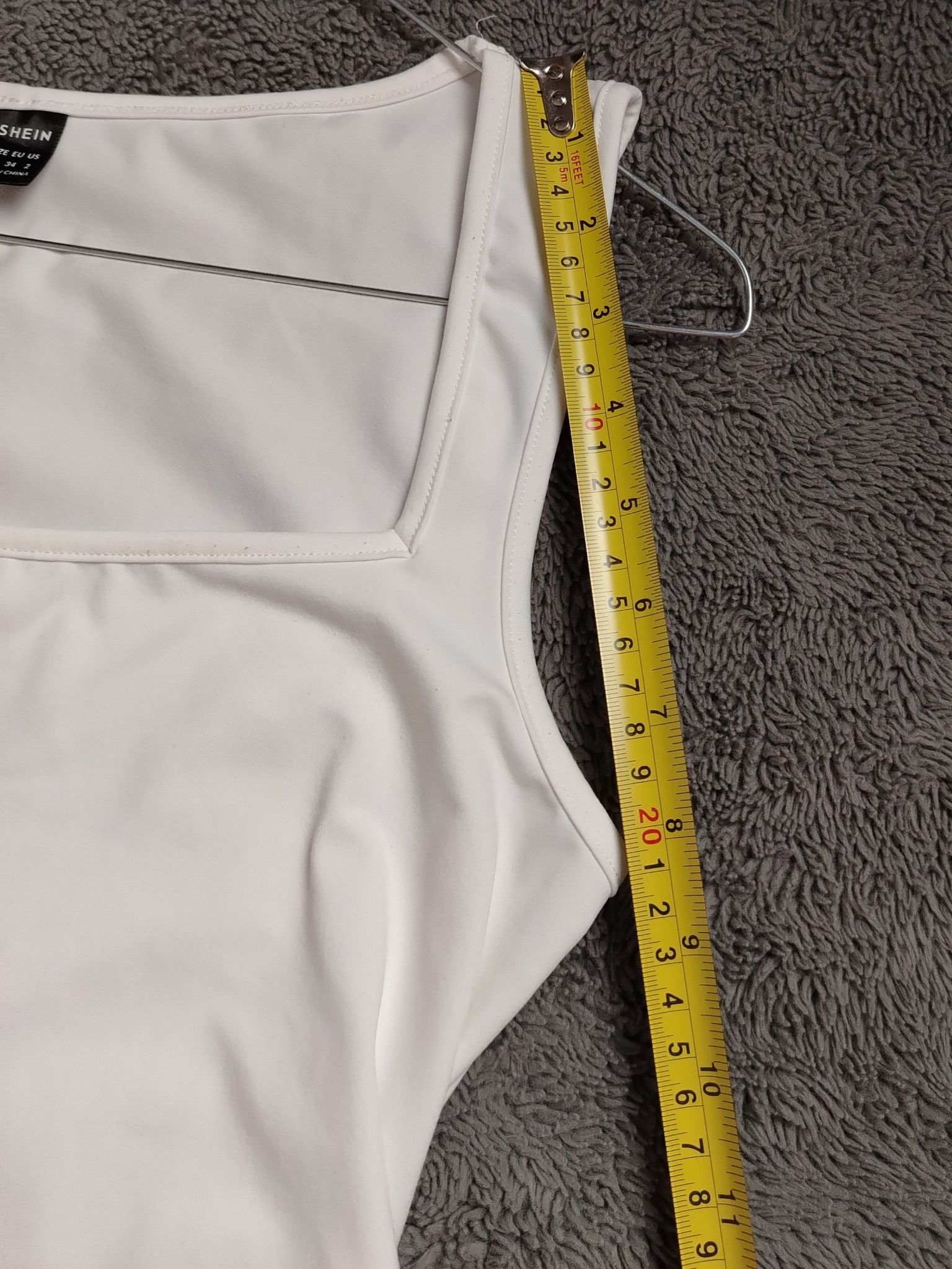Shein SHEIN Top Womens XS White Square Neck Sleeveless Stretch Size XS / US 0-2 / IT 36-38 - 7 Thumbnail