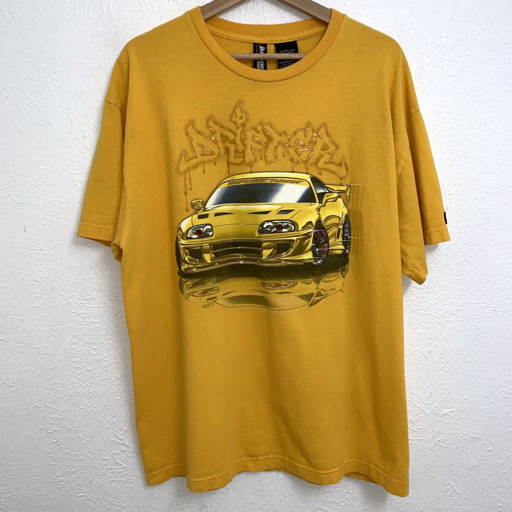 Vintage VINTAGE Import Tuners Drifter Tee T-Shirt Short Sleeve USA Made XL Yellow Logo Graphic Print Men Size US XL / EU 56 / 4 - 2 Thumbnail