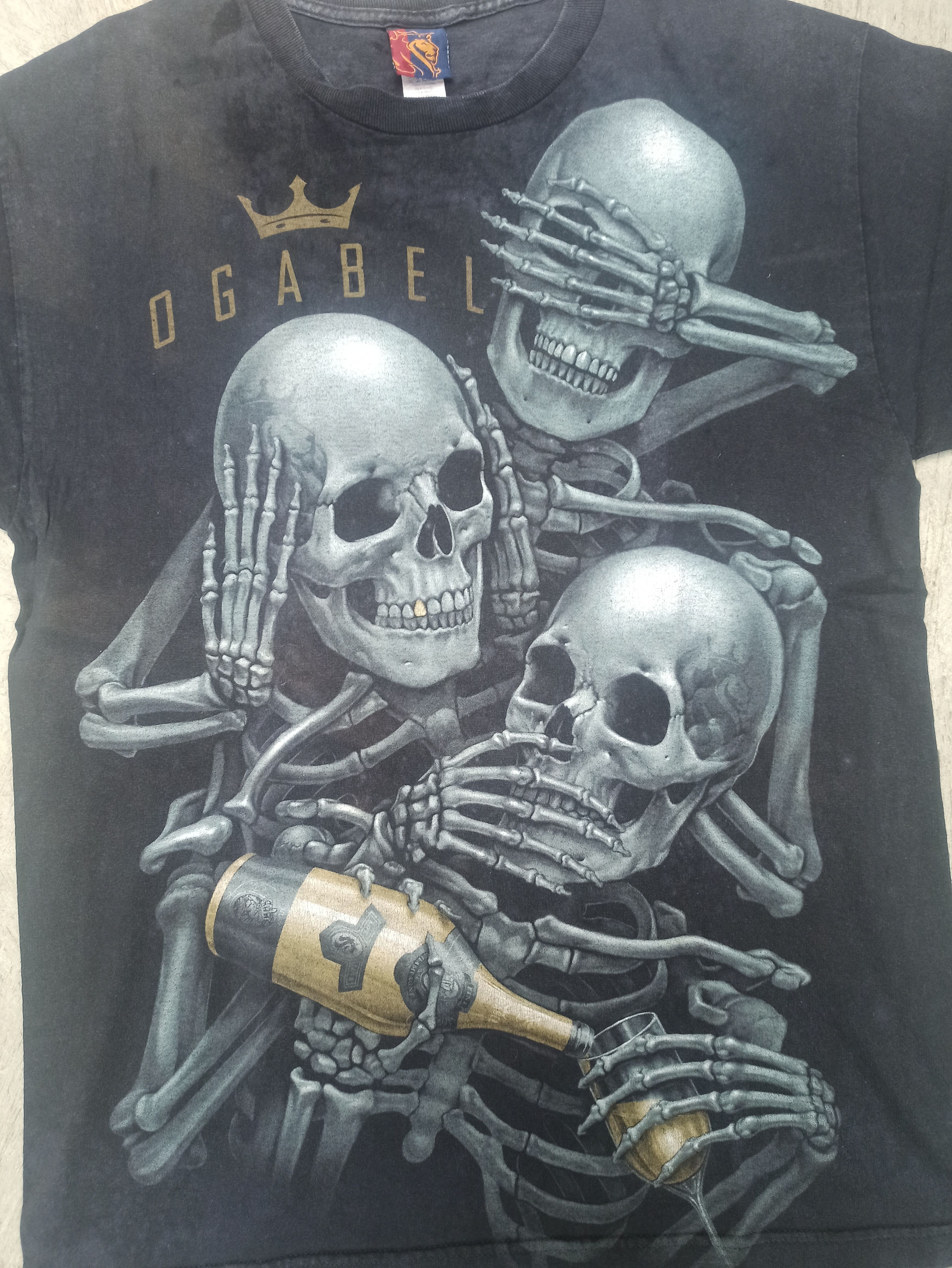 Vintage Vintage 90's Tshirt Ogabel Skulls Size US L / EU 52-54 / 3 - 3 Thumbnail