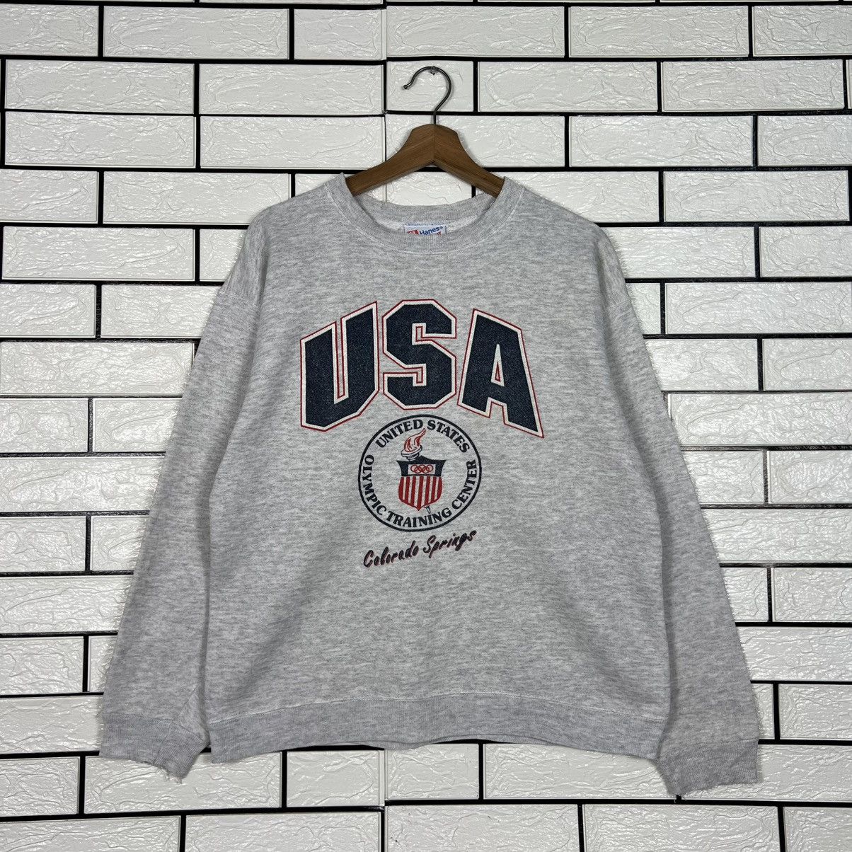 Hanes Vintage 90s US OLYMPIC Training Center Sweatshirt #3998-C182 Size US M / EU 48-50 / 2 - 1 Thumbnail