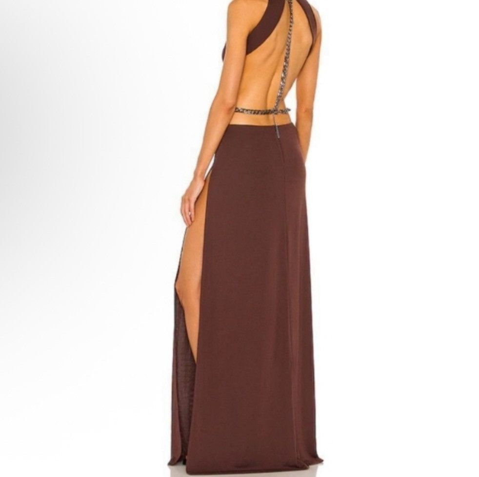 DUNDAS X REVOLVE MOON MAXI DRESS SIZE SMALL CHOCOLATE BROWN