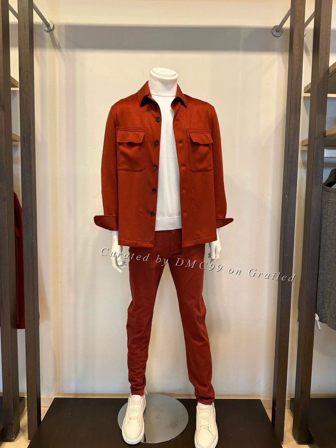 Ermenegildo Zegna Zegna Oasi Cashmere Red Shirt Jacket Size US M / EU 48-50 / 2 - 1 Thumbnail