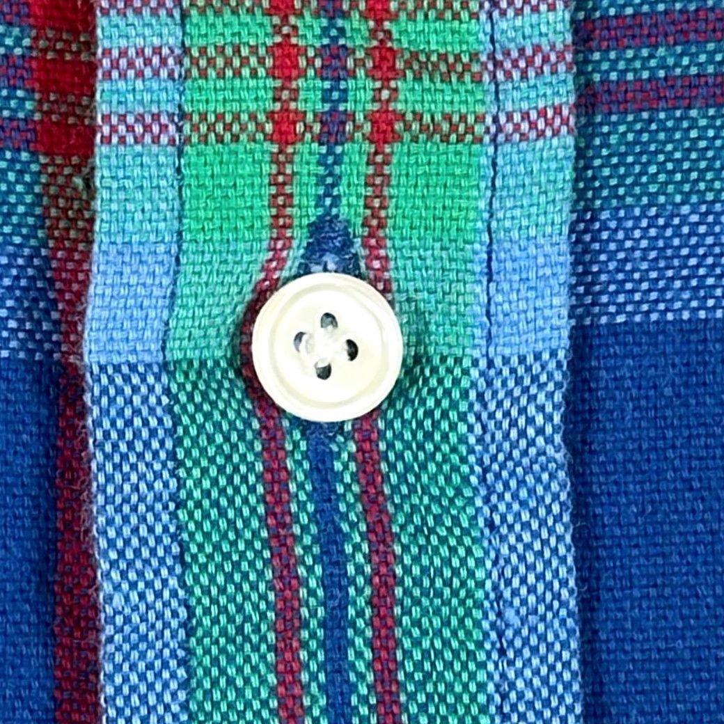 Van Heusen VINTAGE Van Heusen Shirt Adult MEDIUM Blue Plaid Madras Short Sleeve Button-Down Collar 90s Mens Size US M / EU 48-50 / 2 - 6 Thumbnail