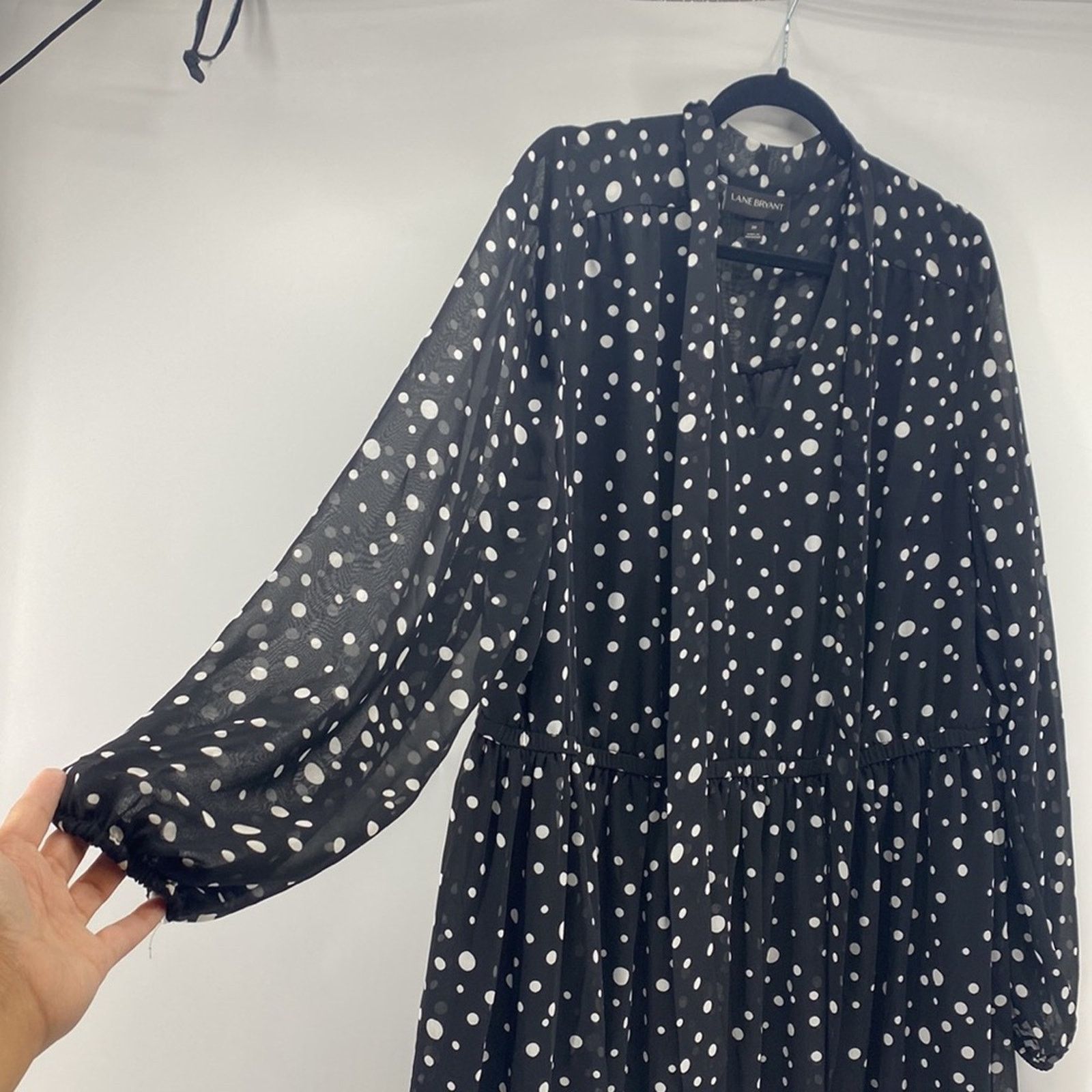 Other Lane Bryant black polka dot above knee dress holiday sz 20 Size 3XL / US 20-22 - 3 Thumbnail