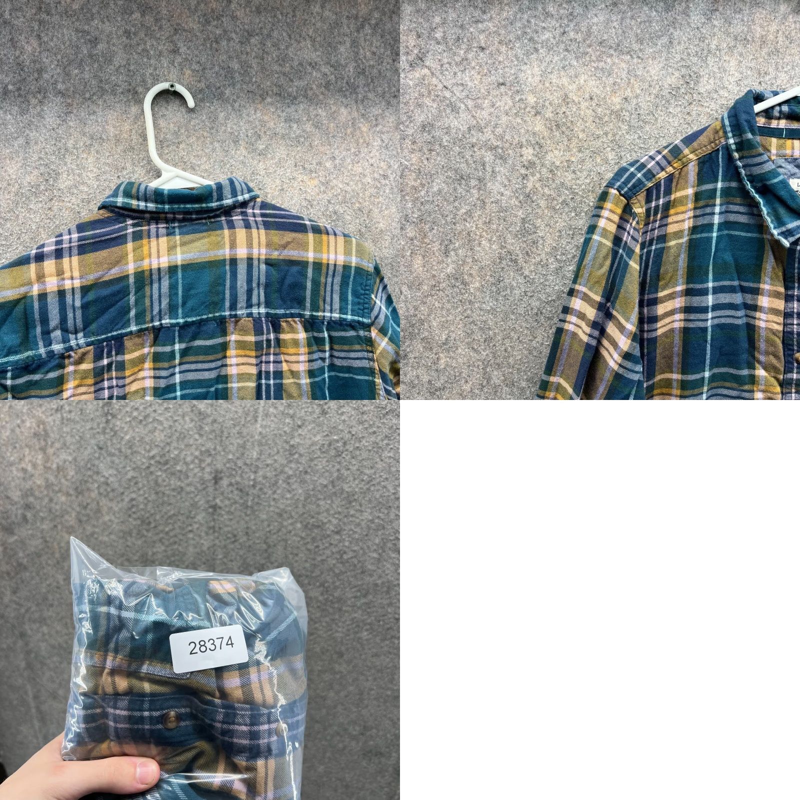 Vintage VINTAGE LL Bean Women Button-Up Plaid Shirt 1X Plus Blue Yellow Flannel 100% Cotton Dress Size XL / US 12-14 / IT 48-50 - 9 Thumbnail