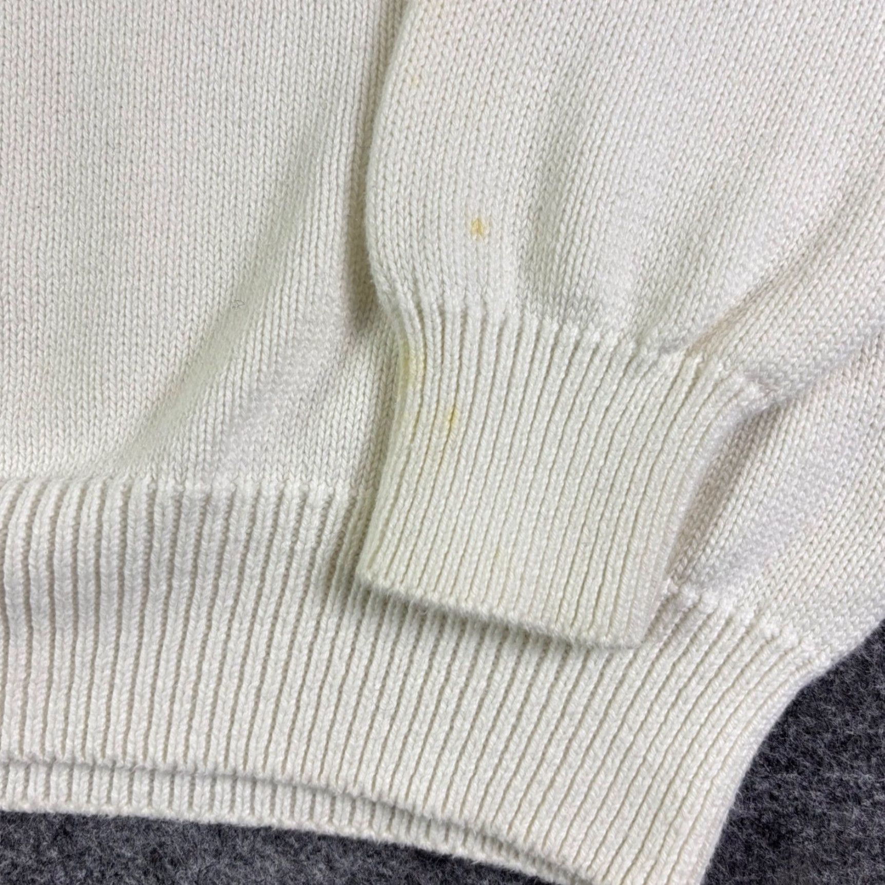 Lands' End VINTAGE Lands' End Mens XL Tall Cream V-Neck Sweater 100 Cotton Made USA 90s Size US XL / EU 56 / 4 - 6 Thumbnail
