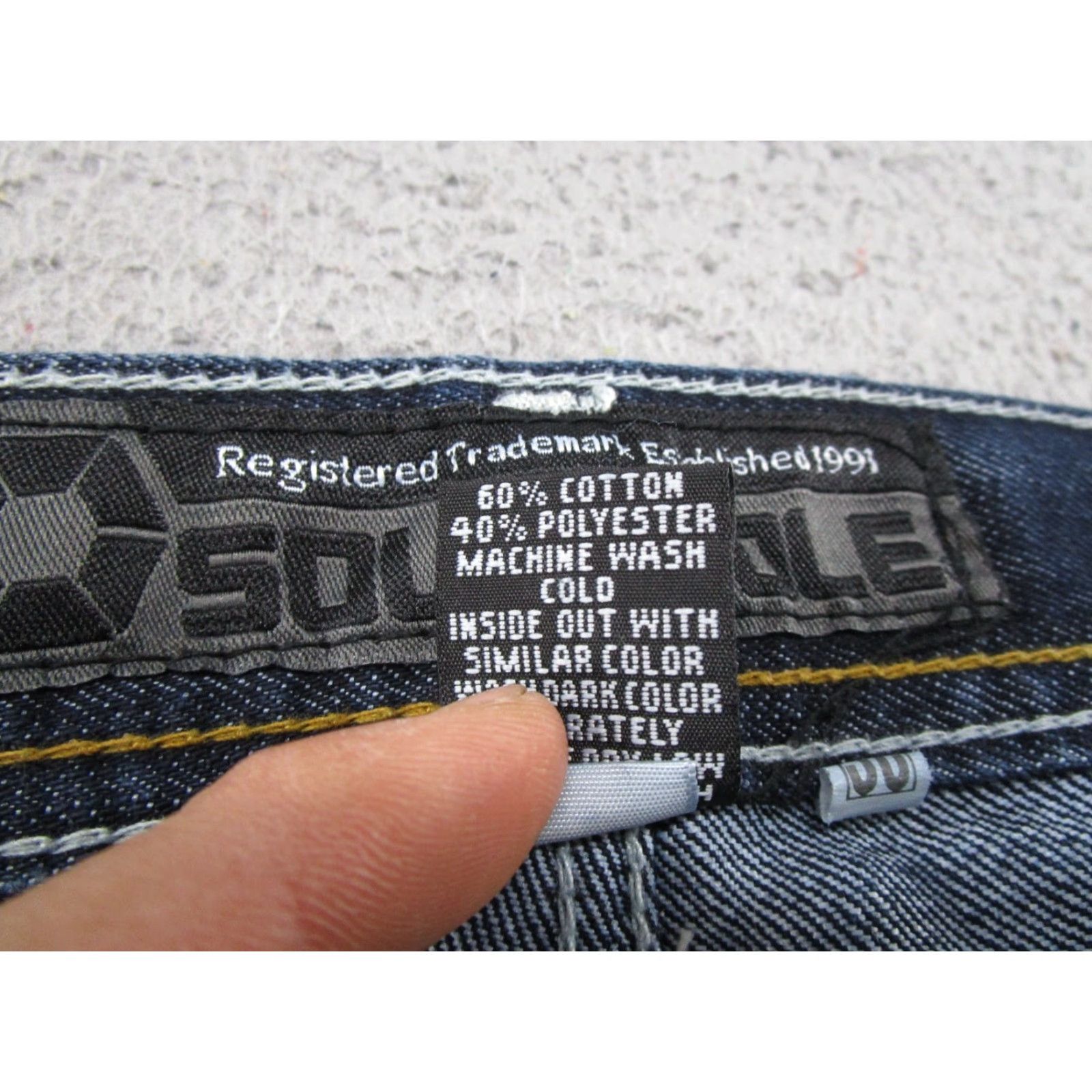 Southpole Southpole Jeans 38x30 Mens Hip Hop Baggy Denim 5-Pocket Blue Yellow Tab 8180 Y2K Vintage Straight Size US 38 / EU 54 - 5 Thumbnail
