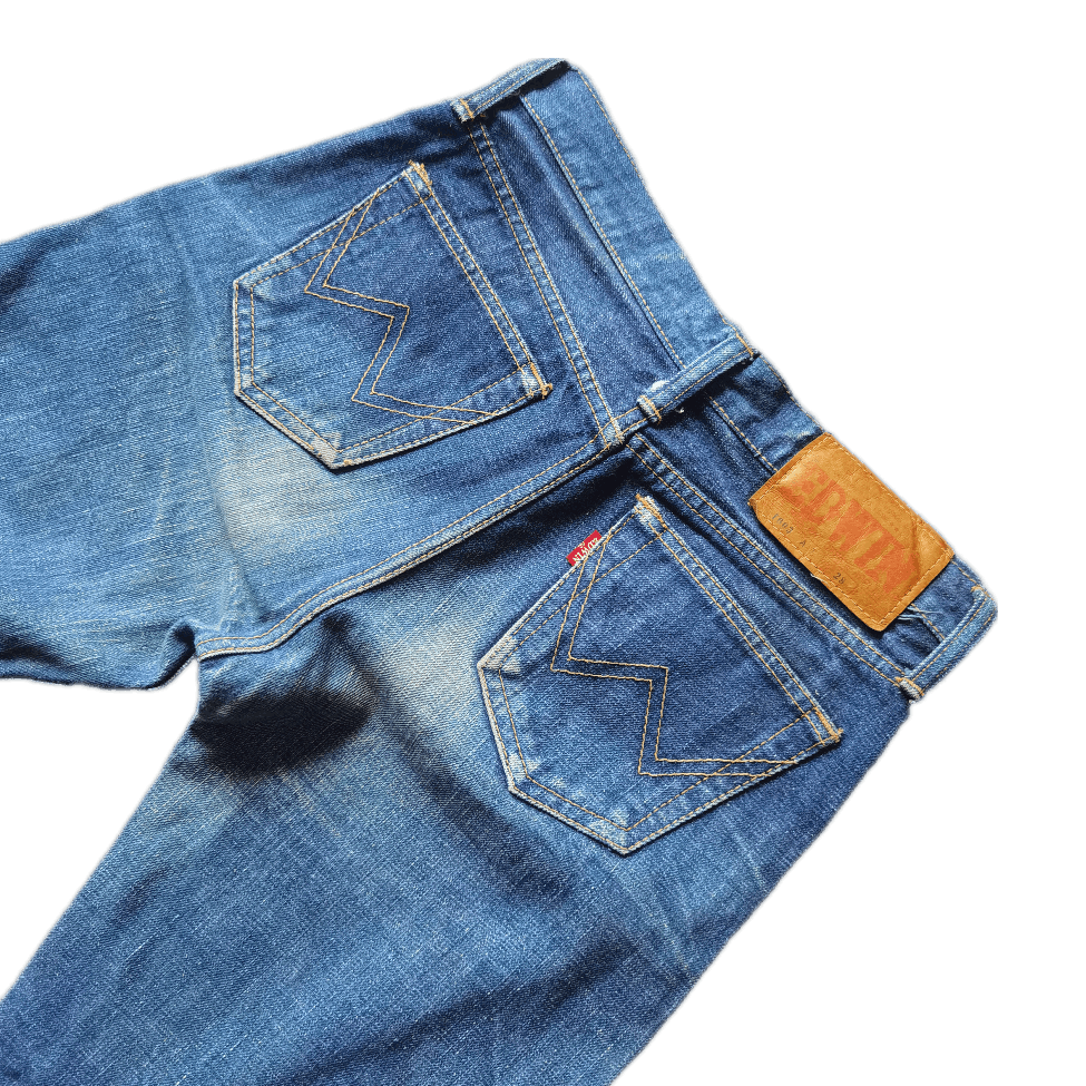Edwin 🇺🇸 Vintage 80s Crazy Super Flared Sick Denim Pants Size US 28 / EU 44 - 4 Thumbnail
