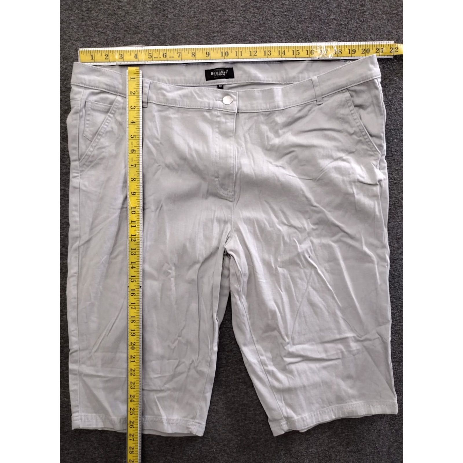Vintage Bexley's Woman Cotton Relaxed Chino Long Shorts Classic White Size 50 Size 36" / US 14 / IT 50 - 4 Thumbnail