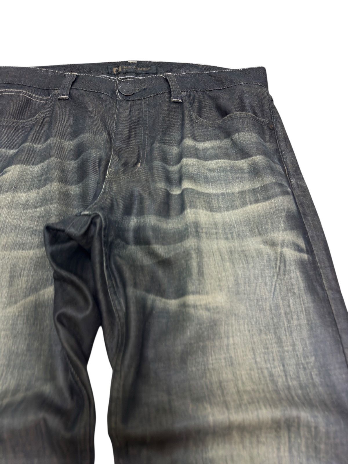 Hysteric Glamour Vintage Back Number Black Coated Waxed Claw Mark Jeans Size US 34 / EU 50 - 5 Thumbnail