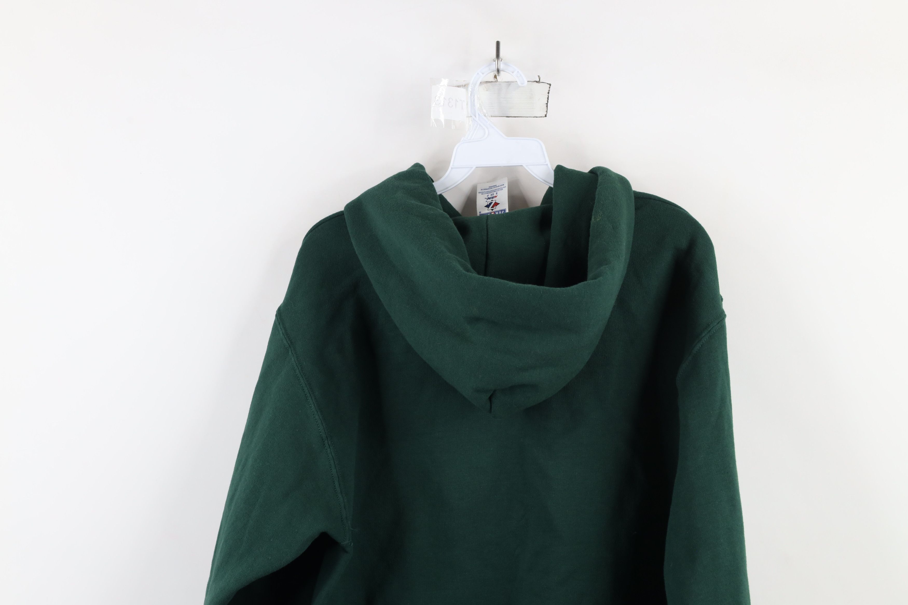 Vintage Vintage 90s Streetwear Blank Hoodie Sweatshirt Hunter Green Size US S / EU 44-46 / 1 - 10 Thumbnail