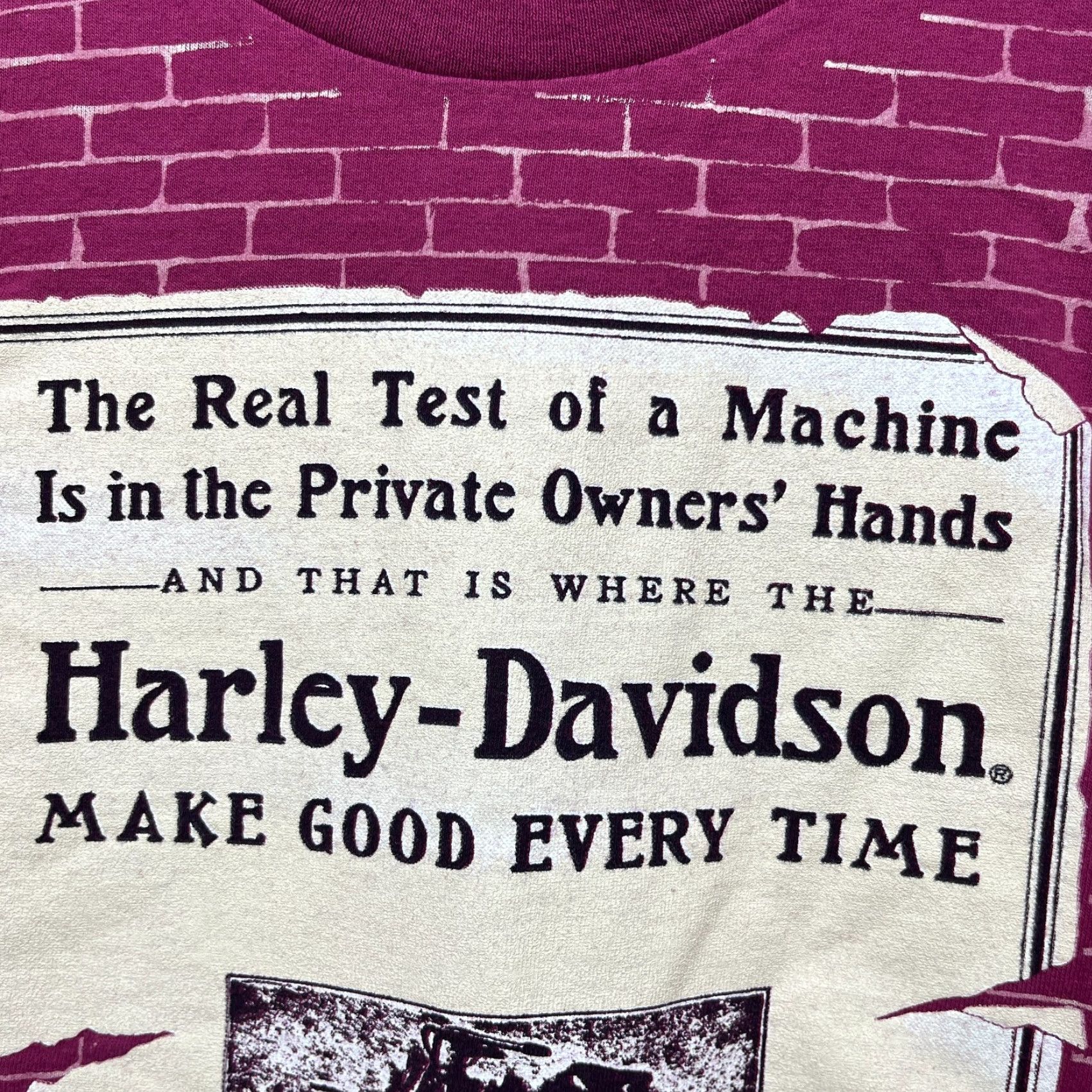 Harley Davidson VINTAGE Harley-Davidson T-Shirt 2XL Short Sleeve Crew Neck White Double-Sided AOP All Over Print Shirt Mens 1995 Size US XXL / EU 58 / 5 - 3 Thumbnail