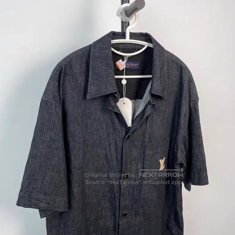 Louis Vuitton Louis Vuitton Denim Lafite logo short sleeve shirt Size US XL / EU 56 / 4 - 3 Thumbnail