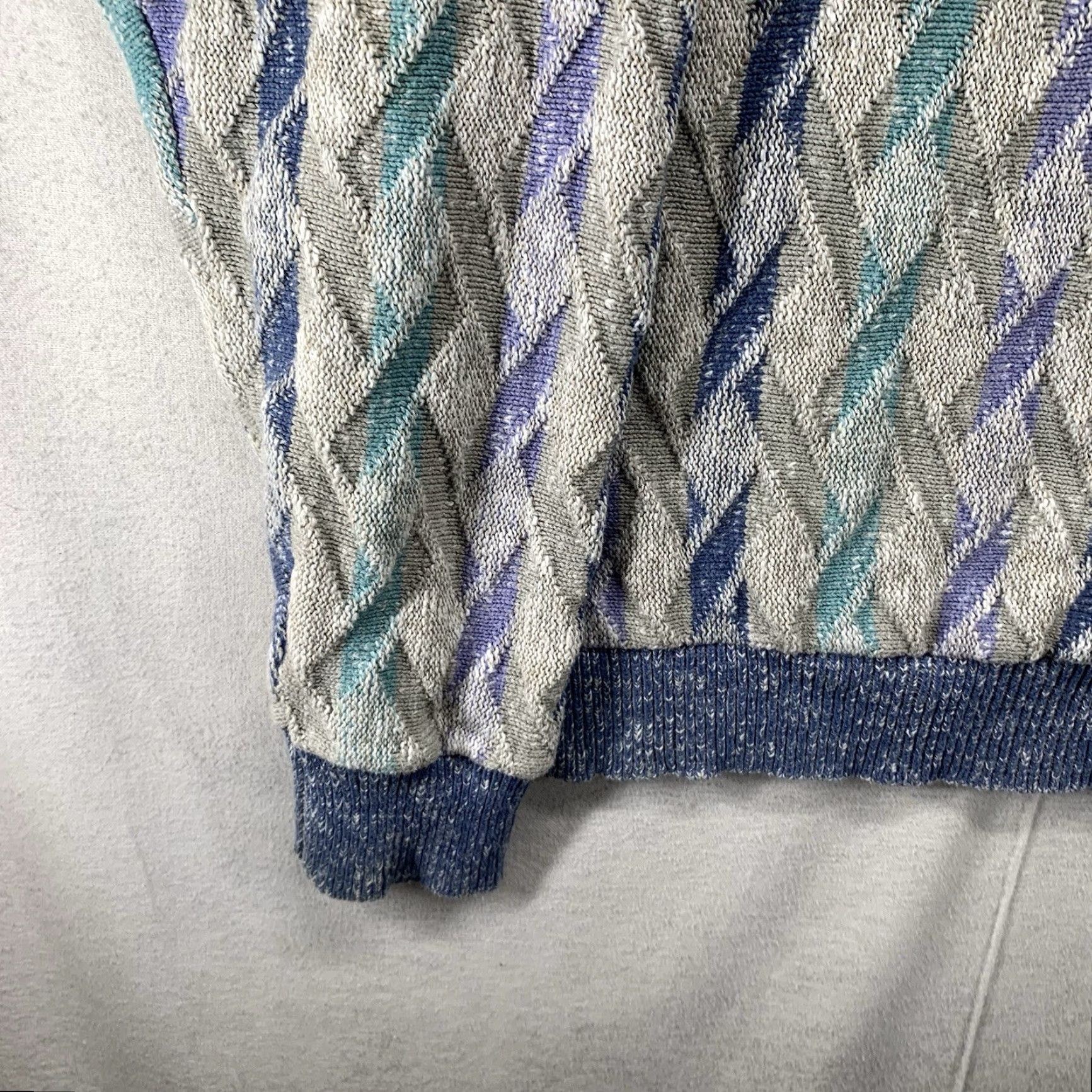 Vintage VINTAGE Shenandoah Mens XL Geometric Sweater Textured 3D Pastels USA Made 90s Size US XL / EU 56 / 4 - 5 Thumbnail