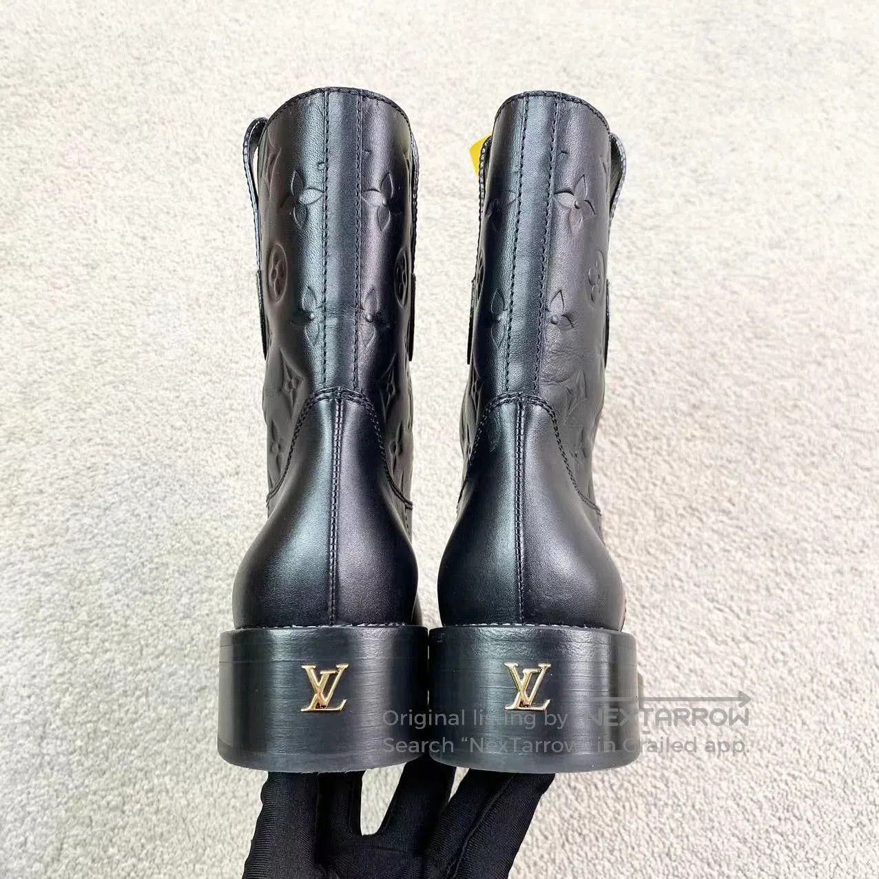 Louis Vuitton Louis Vuitton Old-Fashioned Embossed Ankle Boots, Mid-Calf Size US 6.5 / IT 36.5 - 6 Thumbnail