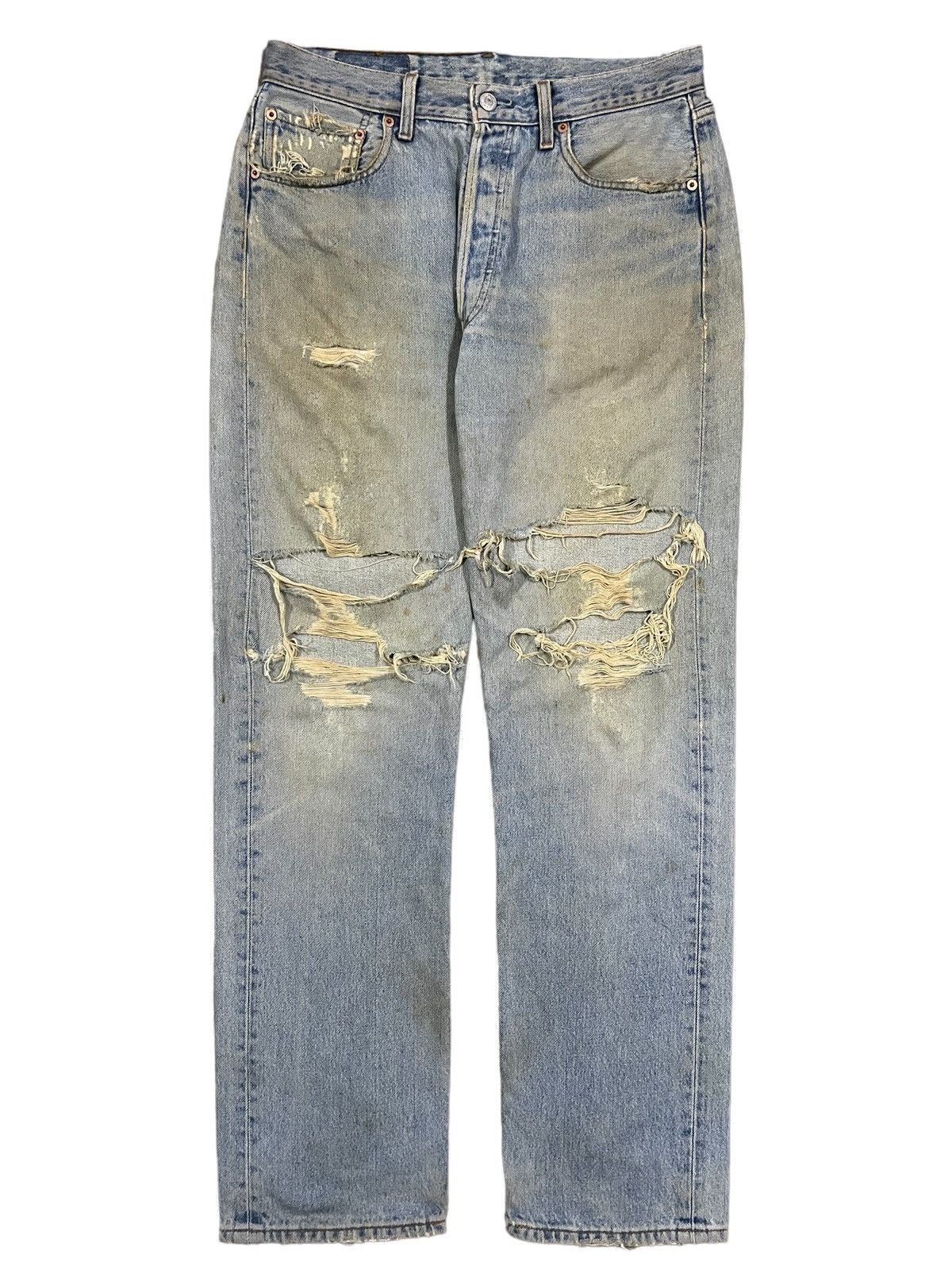 Levi's Vintage Levi’s 501 Destroy Dirty Mud Washed Distressed Jeans Size US 31 - 1 Thumbnail