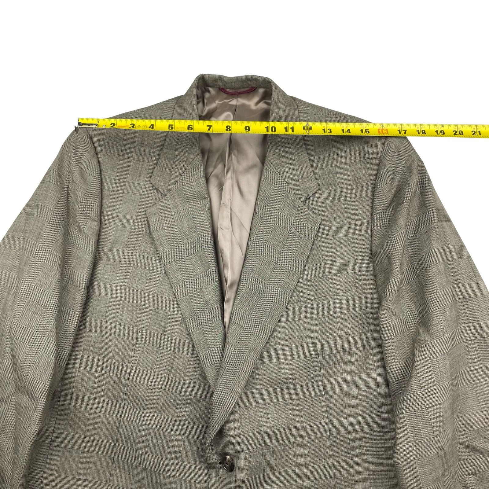 Hart Schaffner Marx Hart Schaffner Marx Men’s 100% Wool 2-Button Suit Beige Plai Size 42L - 10 Thumbnail