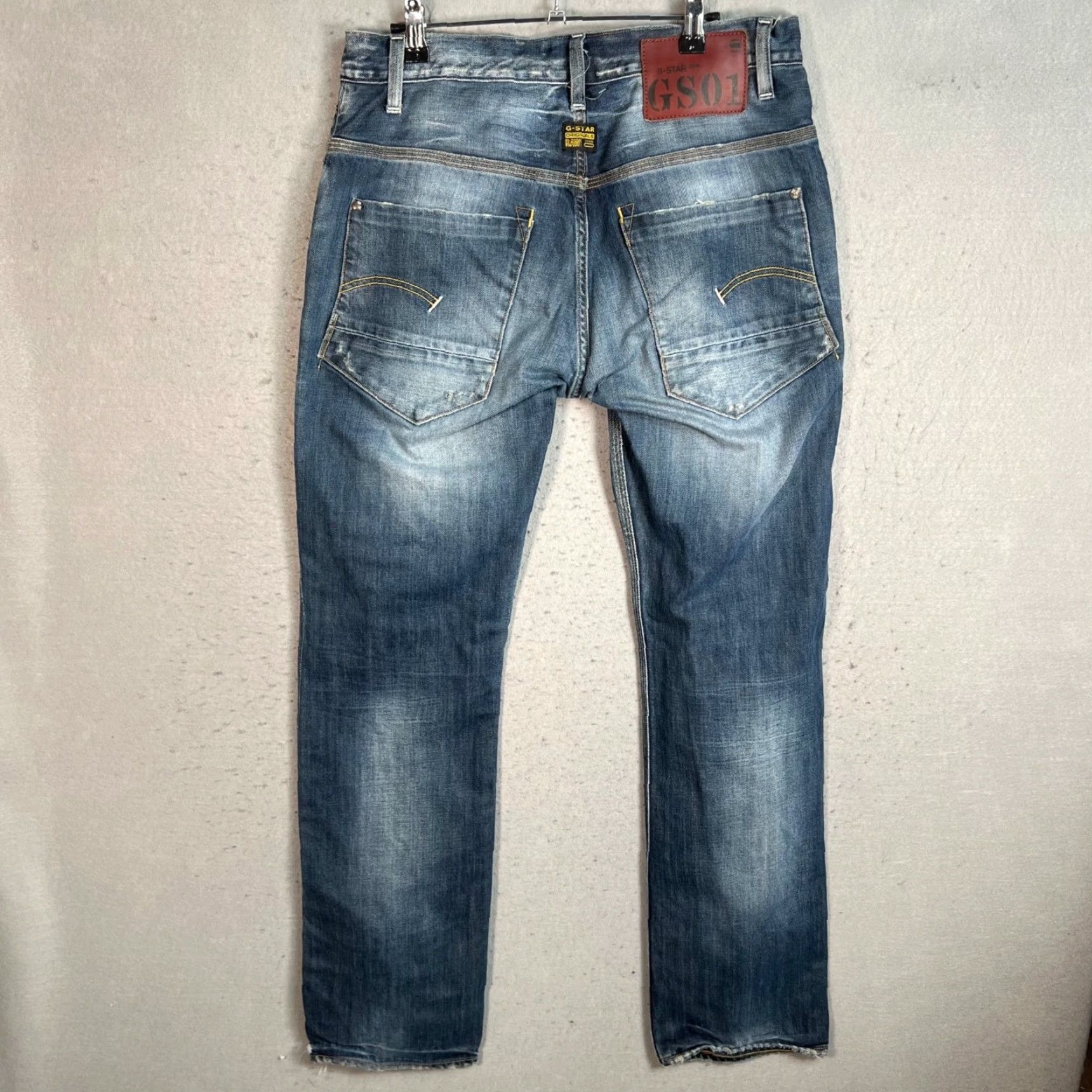 G-Star G-Star Raw GS01 Mens Jeans 33 x 32 Radar Tapered Fit Blue Denim 5-Pocket Regular Rise Mid Vintage No Size US 33 - 2 Thumbnail