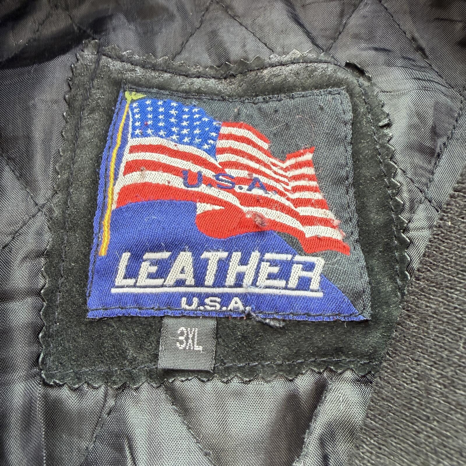 Leather Vintage 90s USMC Marines Leather Bomber Jacket Military 3XL Size US XXL / EU 58 / 5 - 4 Thumbnail