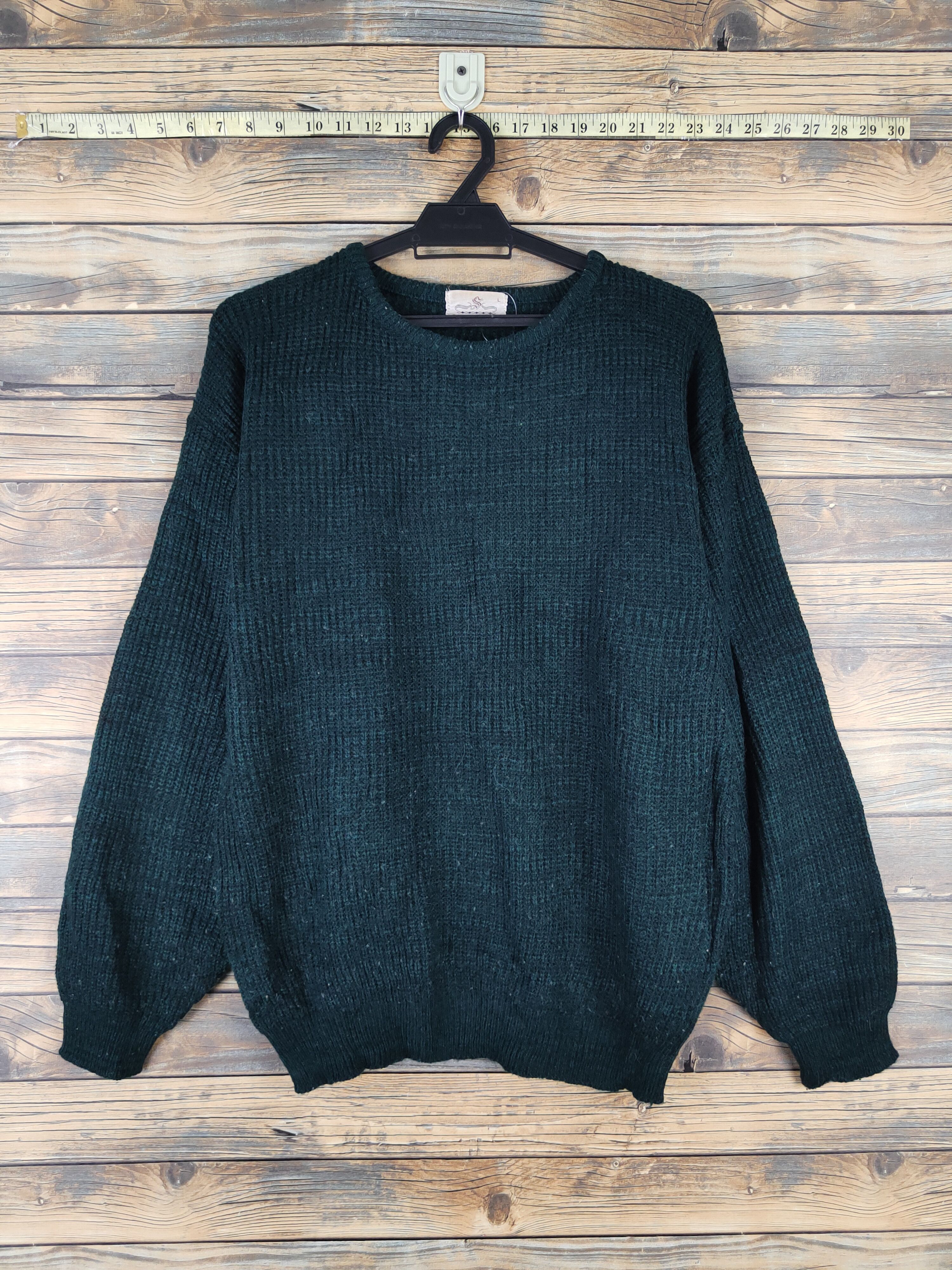 Vintage Spazio News Green Knitwear Sweatshirts #W2145 Size US M / EU 48-50 / 2 - 1 Thumbnail
