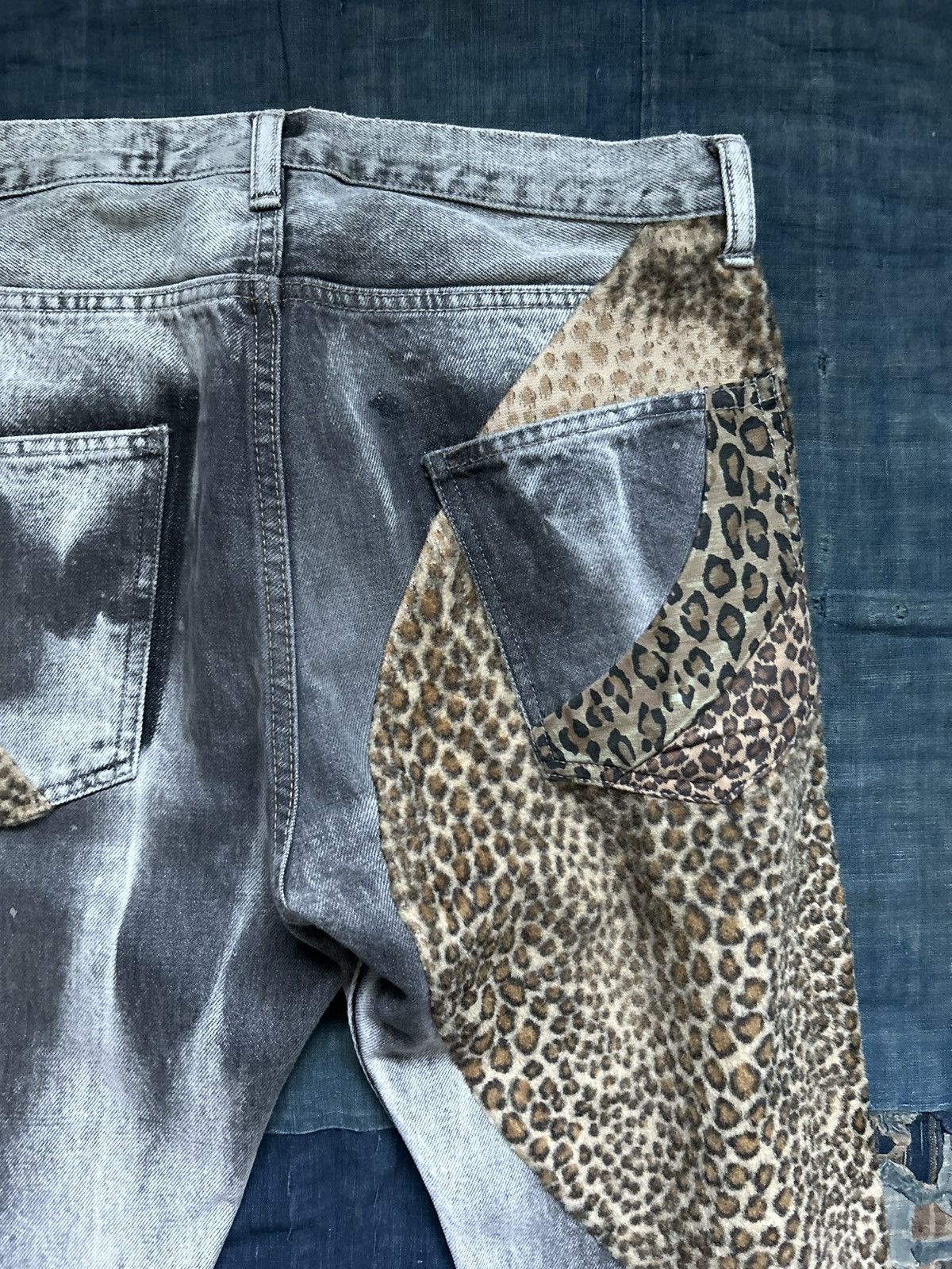 Kapital × Kapital Kountry kapital leopard patchwork black denim Size US 31 - 8 Thumbnail
