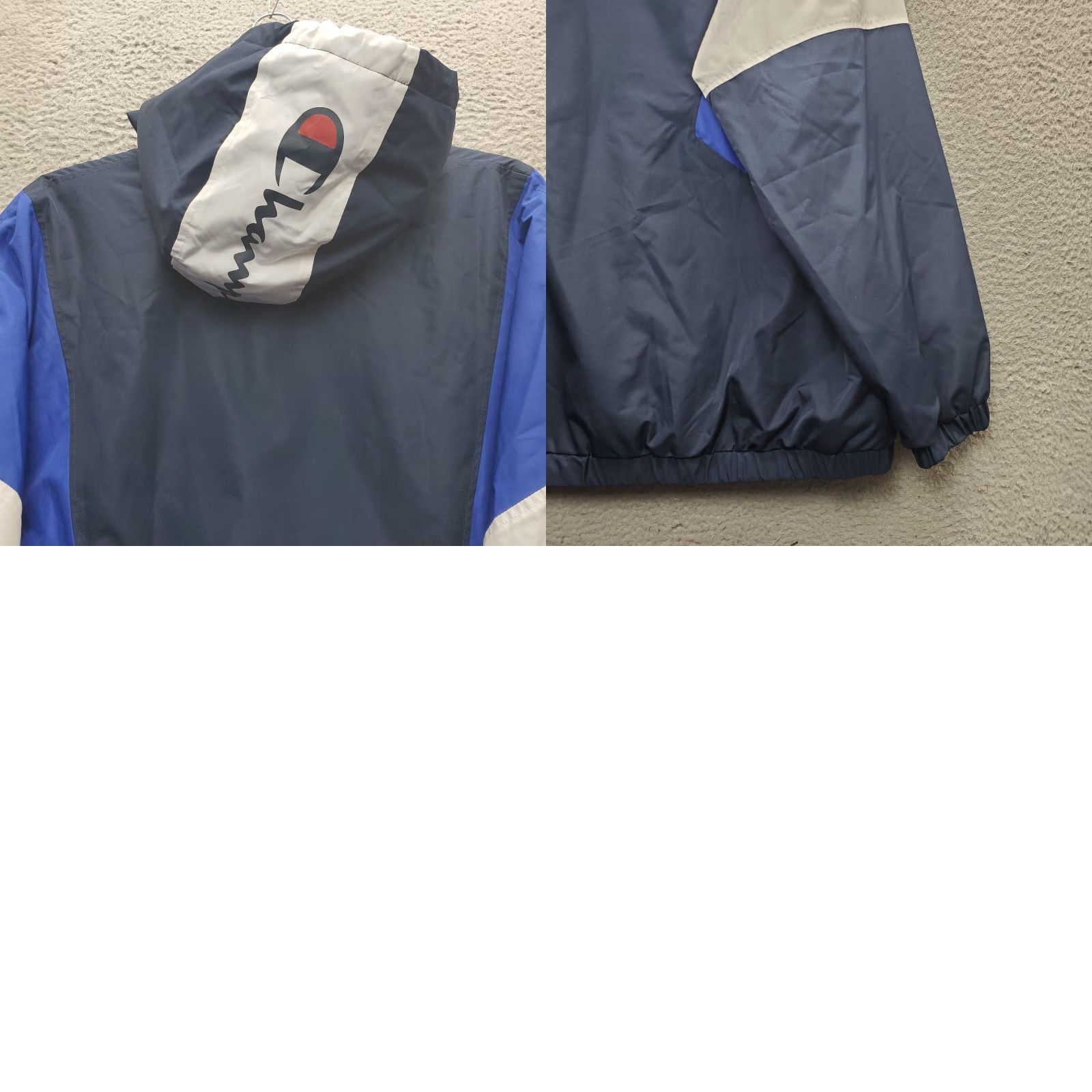 Champion Champion Windbreaker Jacket Mens 2XL Multicolor Hooded Half Zip Athletic Wear Snappy Breathable Pockets Shirt Style 90s? Size US XXL / EU 58 / 5 - 9 Thumbnail