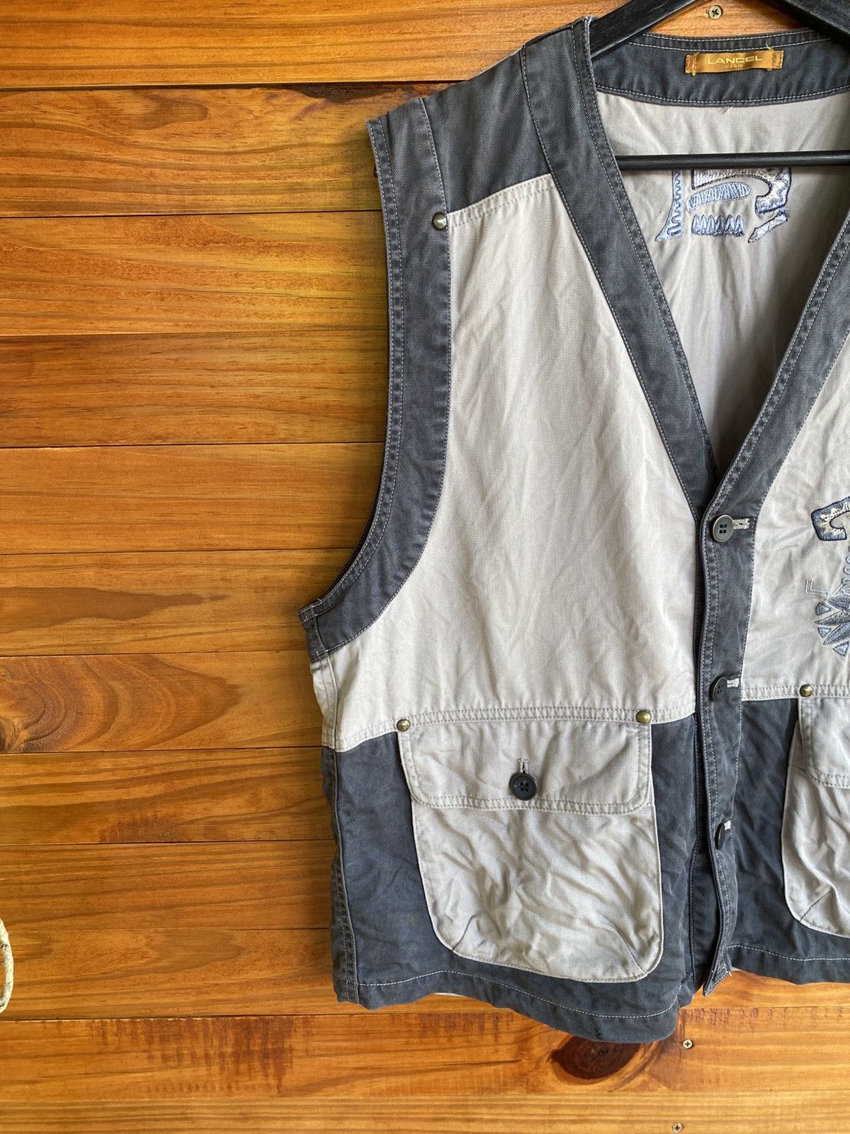 Lancel Vintage Lancel Paris TwoTone Utility Vest Embroidered Native Size US XL / EU 56 / 4 - 7 Thumbnail