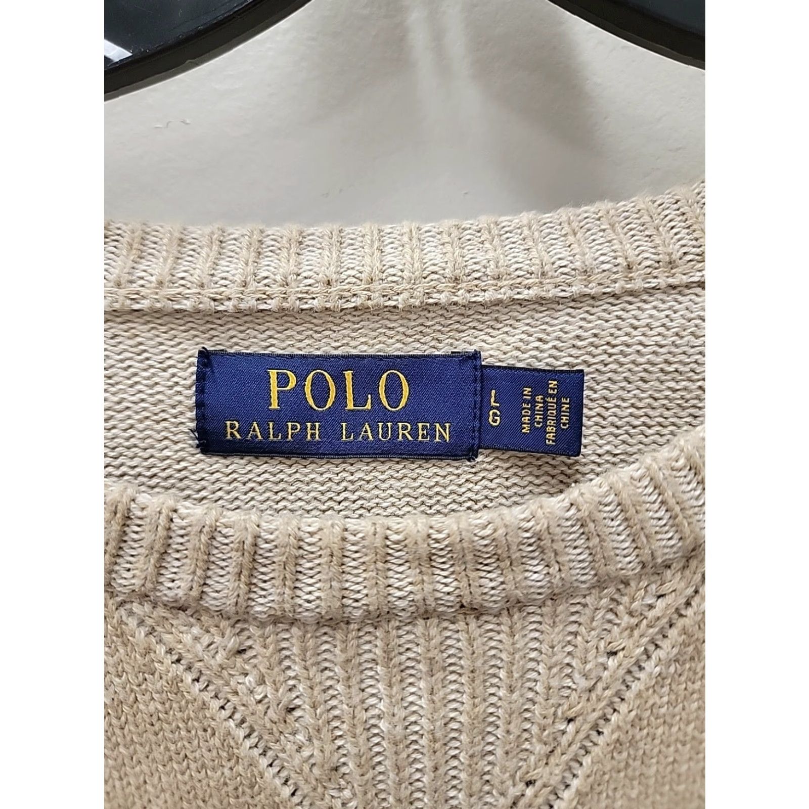 Polo Ralph Lauren Polo Ralph Lauren Mens Beige Pullover Sweater Sz L Long Sleeve Pony Size US L / EU 52-54 / 3 - 3 Thumbnail