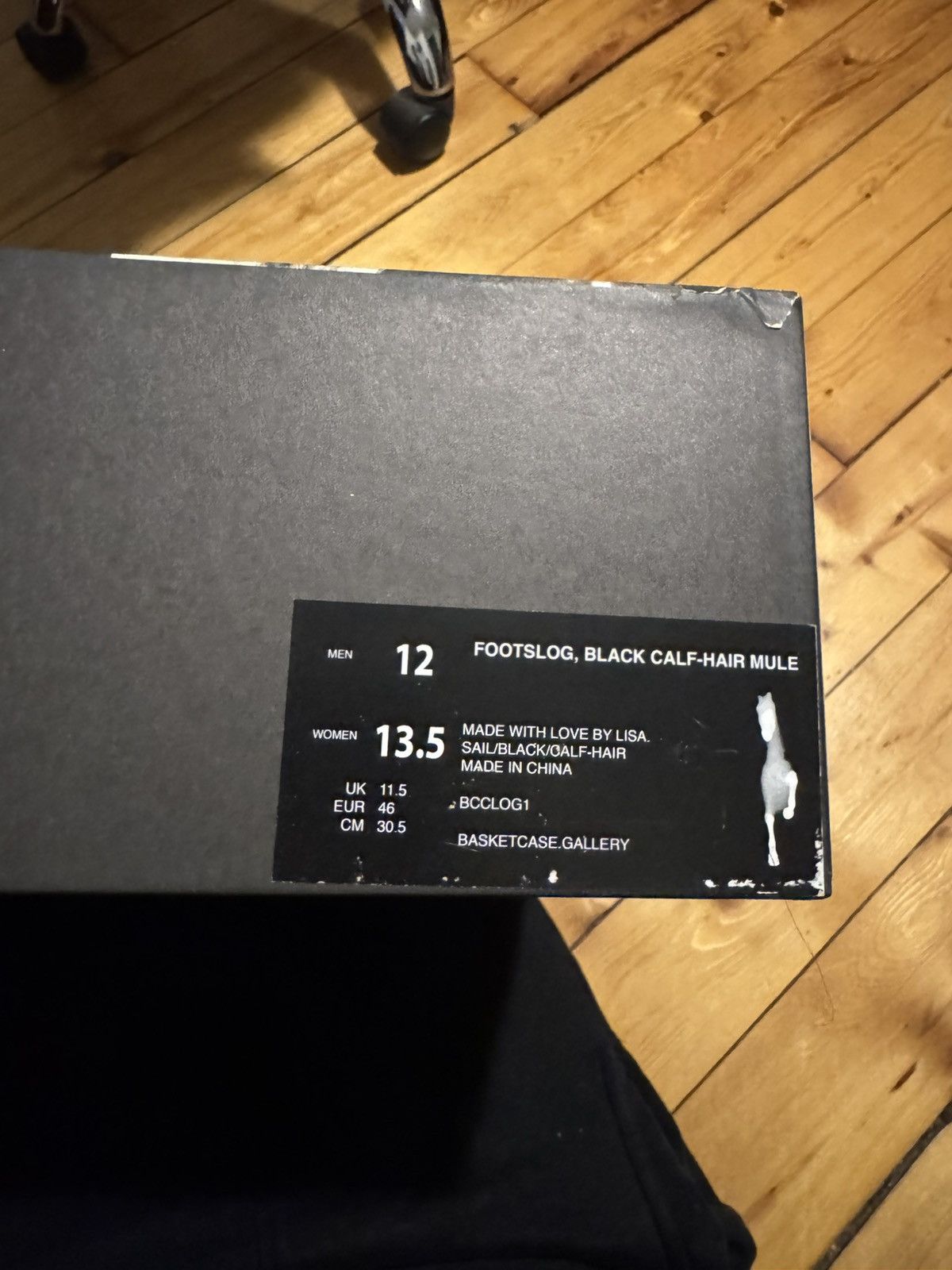 basketcase gallery FOOTSLOG, Black Calf Hair Mule Size US 12 / EU 45 - 8 Thumbnail