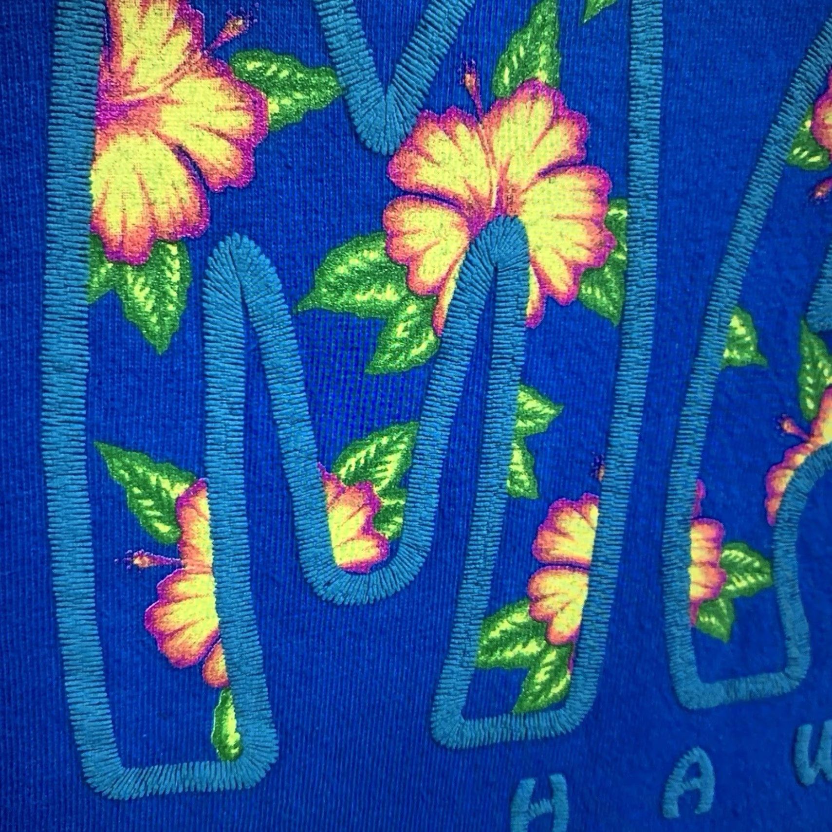 Hanes VINTAGE Hanes T-Shirt Mens XL Blue Hibiscus Graphic Maui Hawaii 90s Retro Size US XL / EU 56 / 4 - 7 Thumbnail