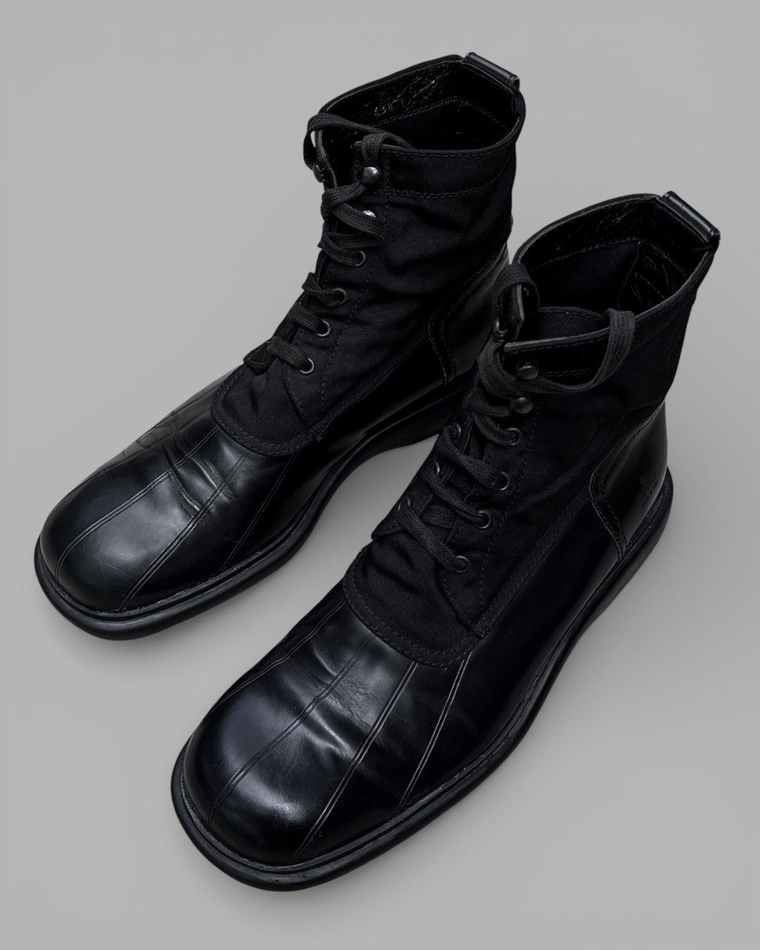 Gucci 🔥Rare VTG GUCCI Army Motorcycle Leather / Nylon Shoes Size US 10.5 / EU 43-44 - 4 Thumbnail