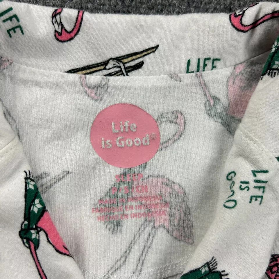 Life is Good Life is Good Sleep Shirt Womens Small Button Up Flamingos Size S / US 4 / IT 40 - 2 Thumbnail