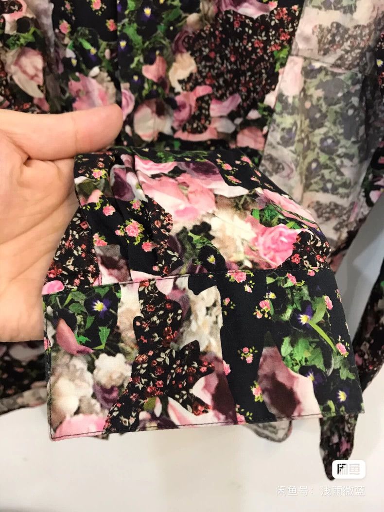 Givenchy Givenchy Size39 Floral Patchwork Long Sleeve Shirt Size US M / EU 48-50 / 2 - 4 Thumbnail