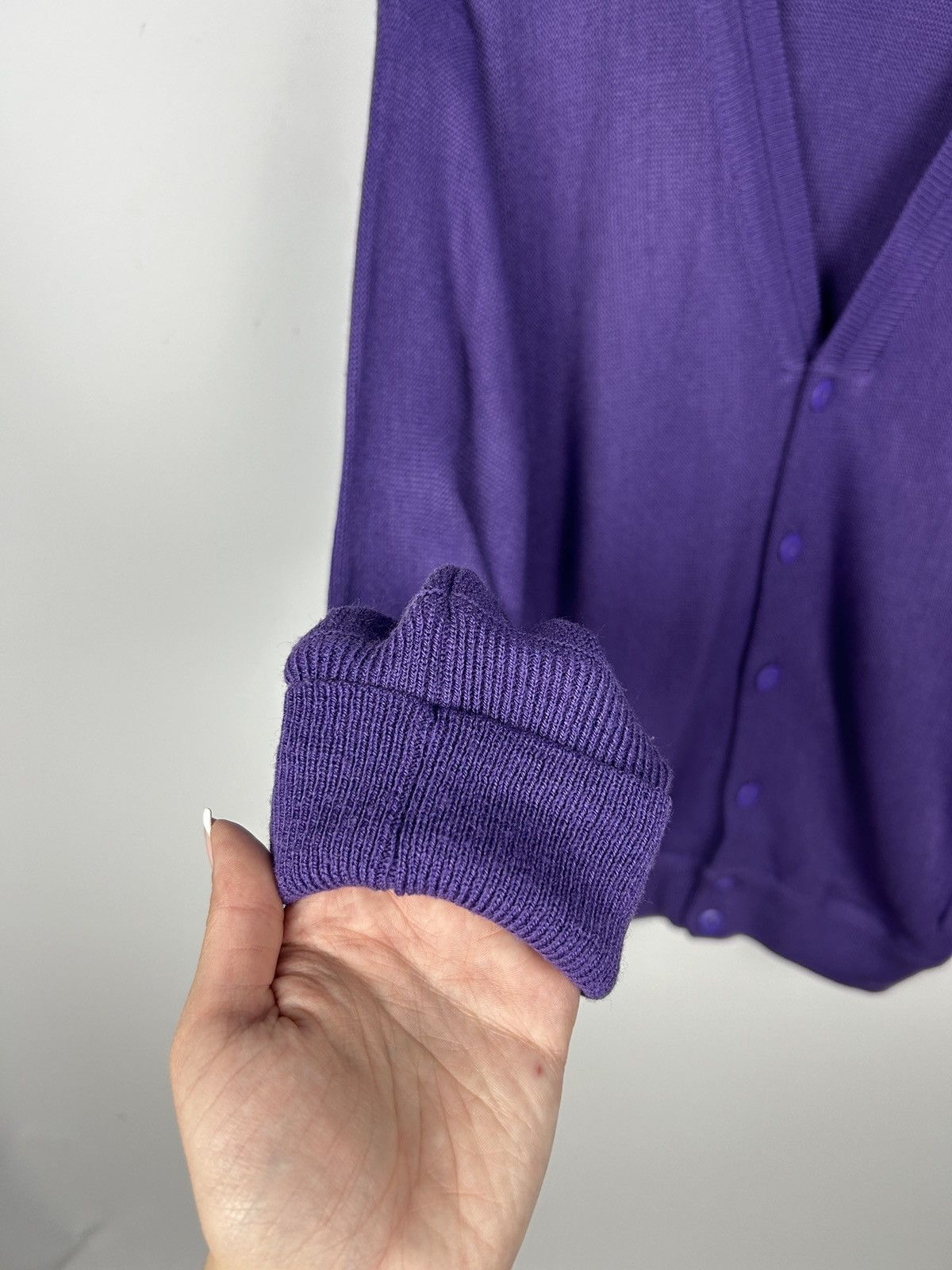 Lacoste × Vintage Rare Vintage Chemise Lacoste Knit Cardigan Purple V-Neck Size US XL / EU 56 / 4 - 7 Thumbnail