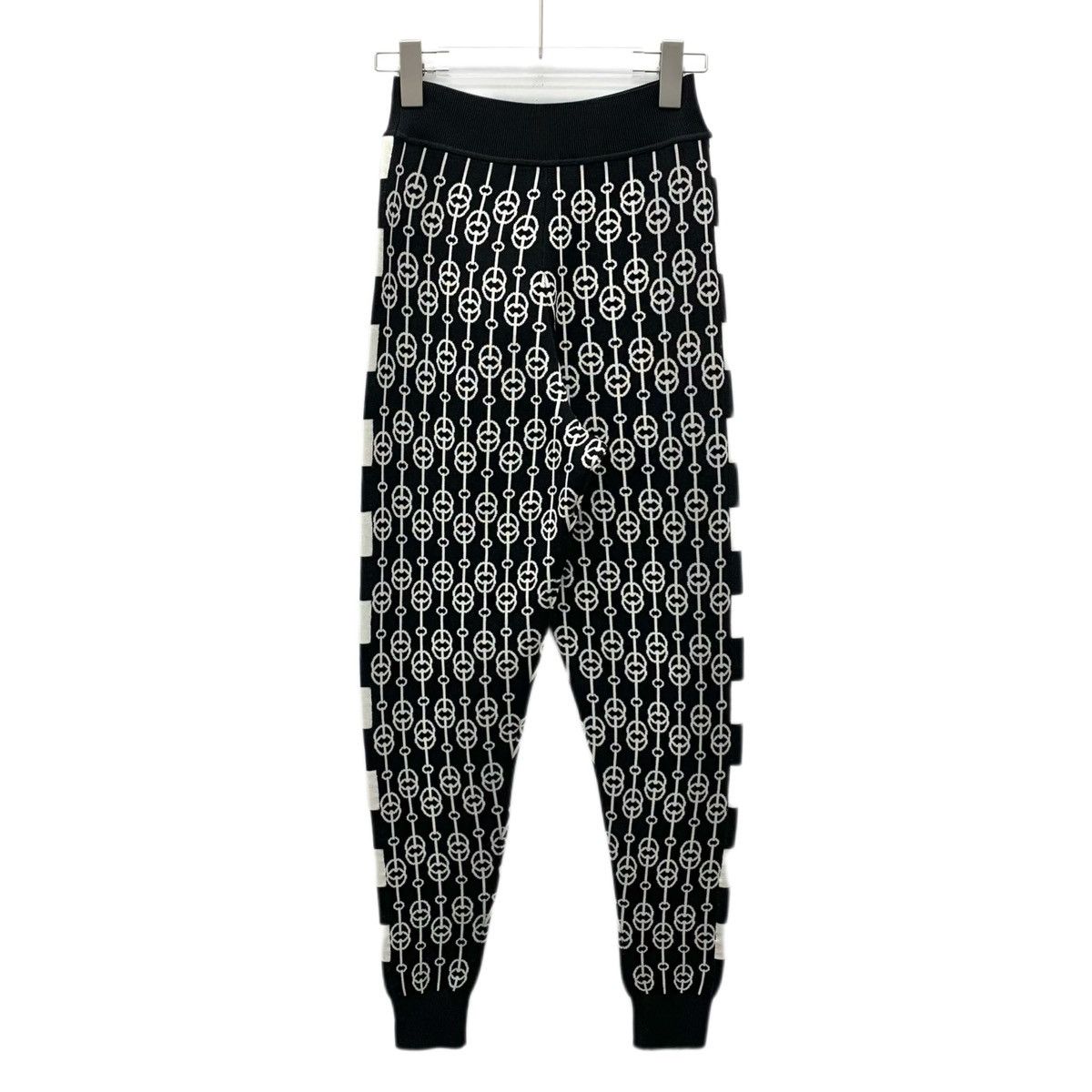 Hermes Hermes Black All-over Print Cuffed Knit Pants K26WX Size 27" / US 4 / IT 40 - 2 Thumbnail