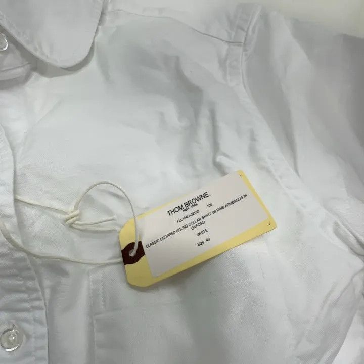 Thom Browne Thom Browne White Crop Long Sleeve Shirt -2507 Size M / US 6-8 / IT 42-44 - 3 Thumbnail