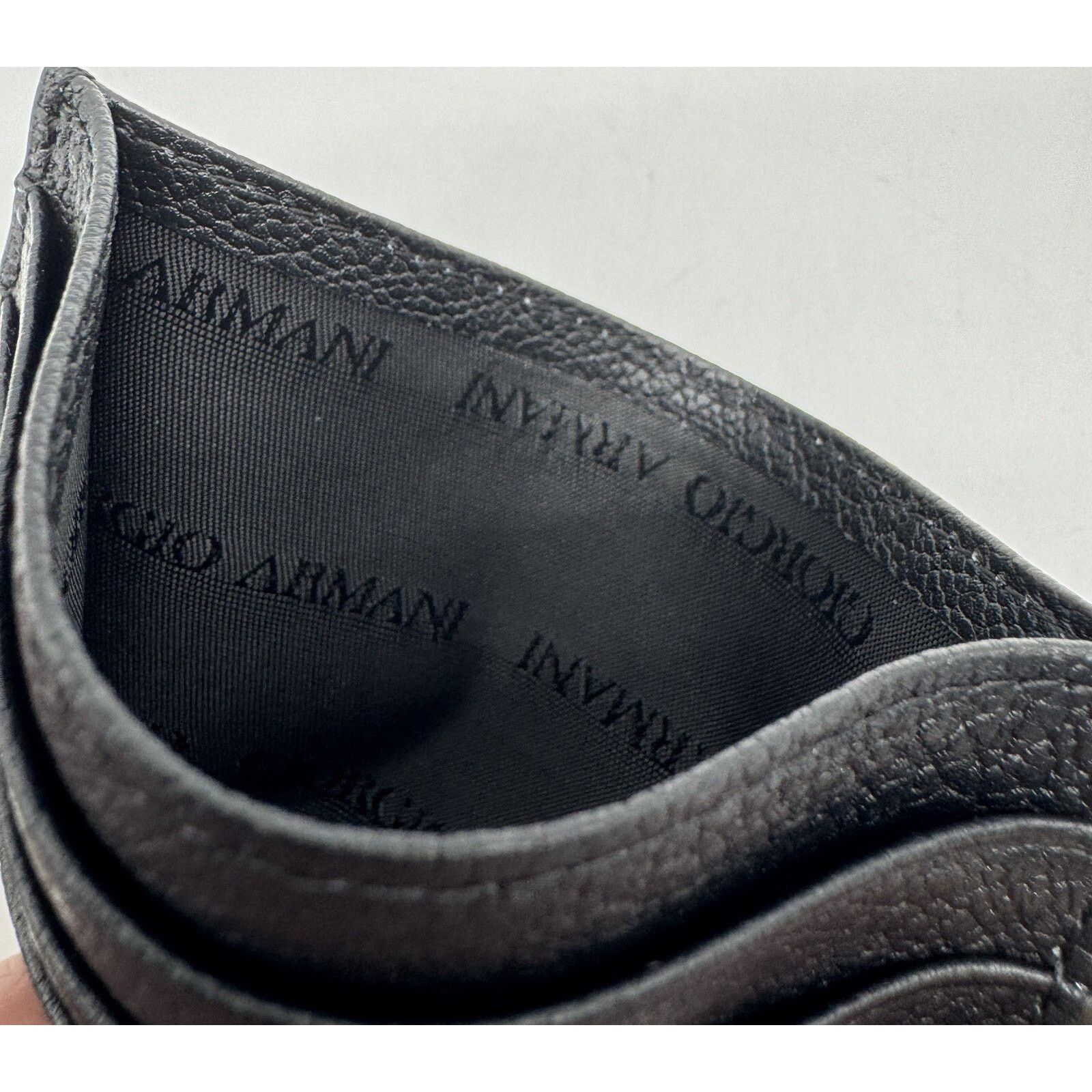 Giorgio Armani Giorgio Armani Leather Card Holder Wallet In Black New Size ONE SIZE - 4 Thumbnail