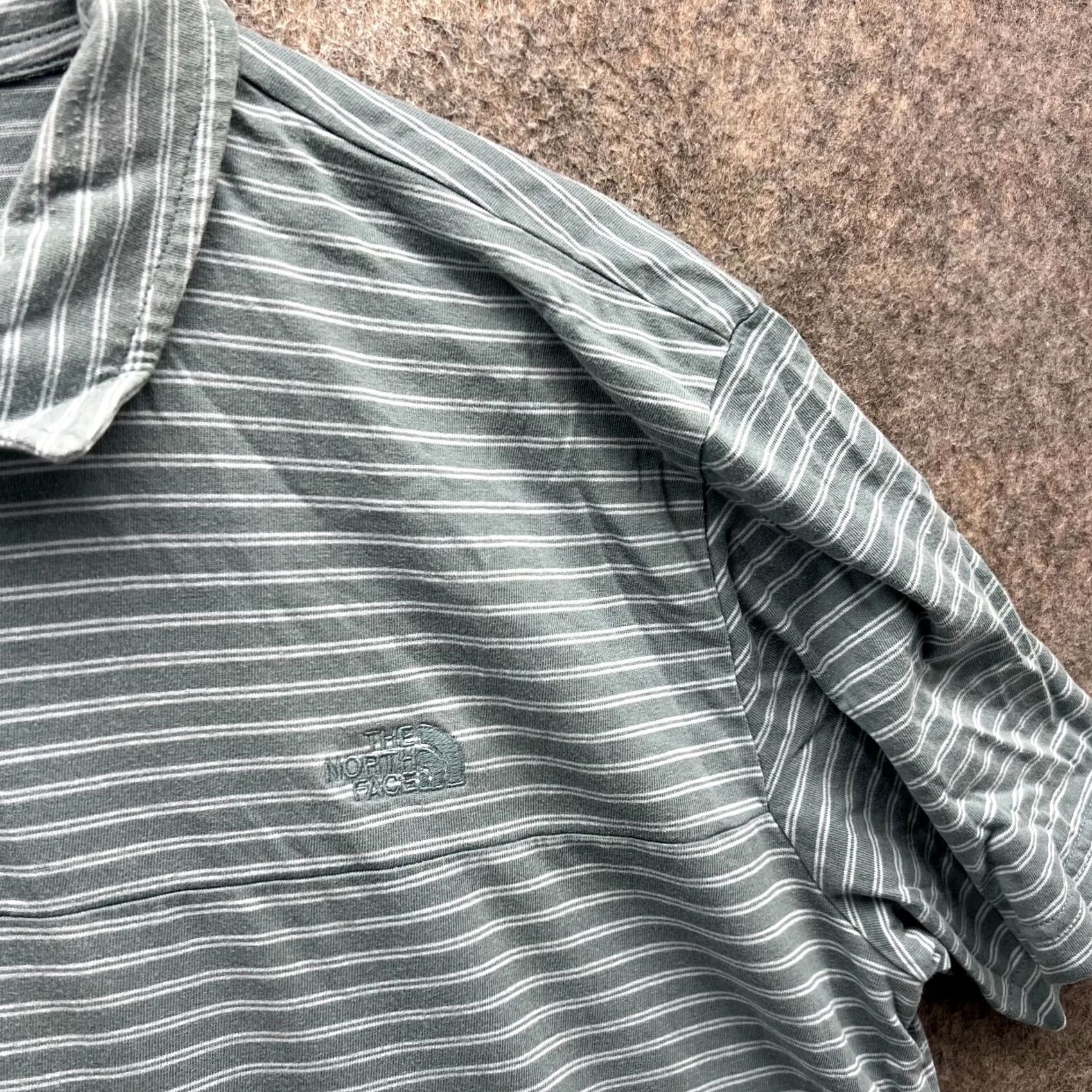 The North Face The North Face Polo Shirt Mens Large Blue Stripes Cotton Outdoors Stretch Camp Size US L / EU 52-54 / 3 - 2 Thumbnail