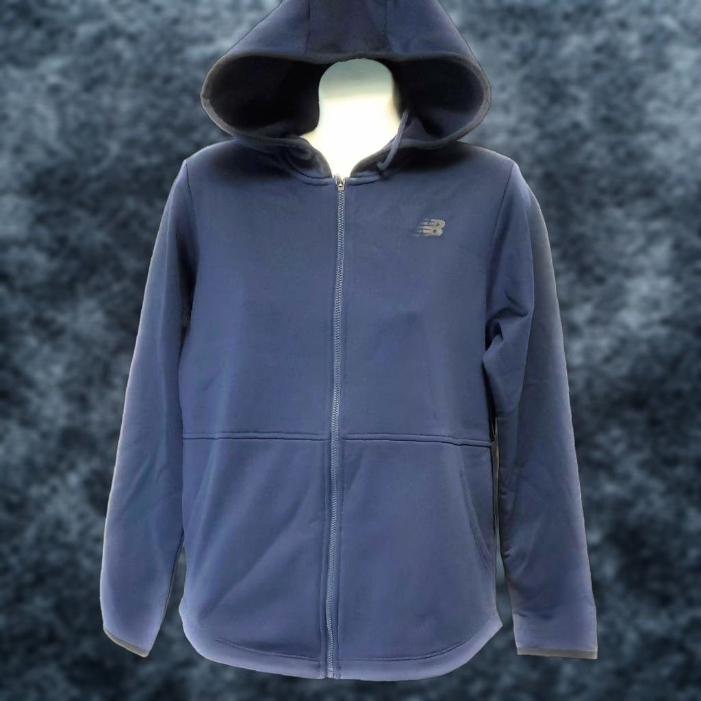 New Balance Womens New Balance Jacket Navy Blue Relentless Fleece Full Zip Hooded Track Jacket WJ93137 PGM Small S Womens Shoes/Activewear Size S / US 4 / IT 40 - 1 Preview