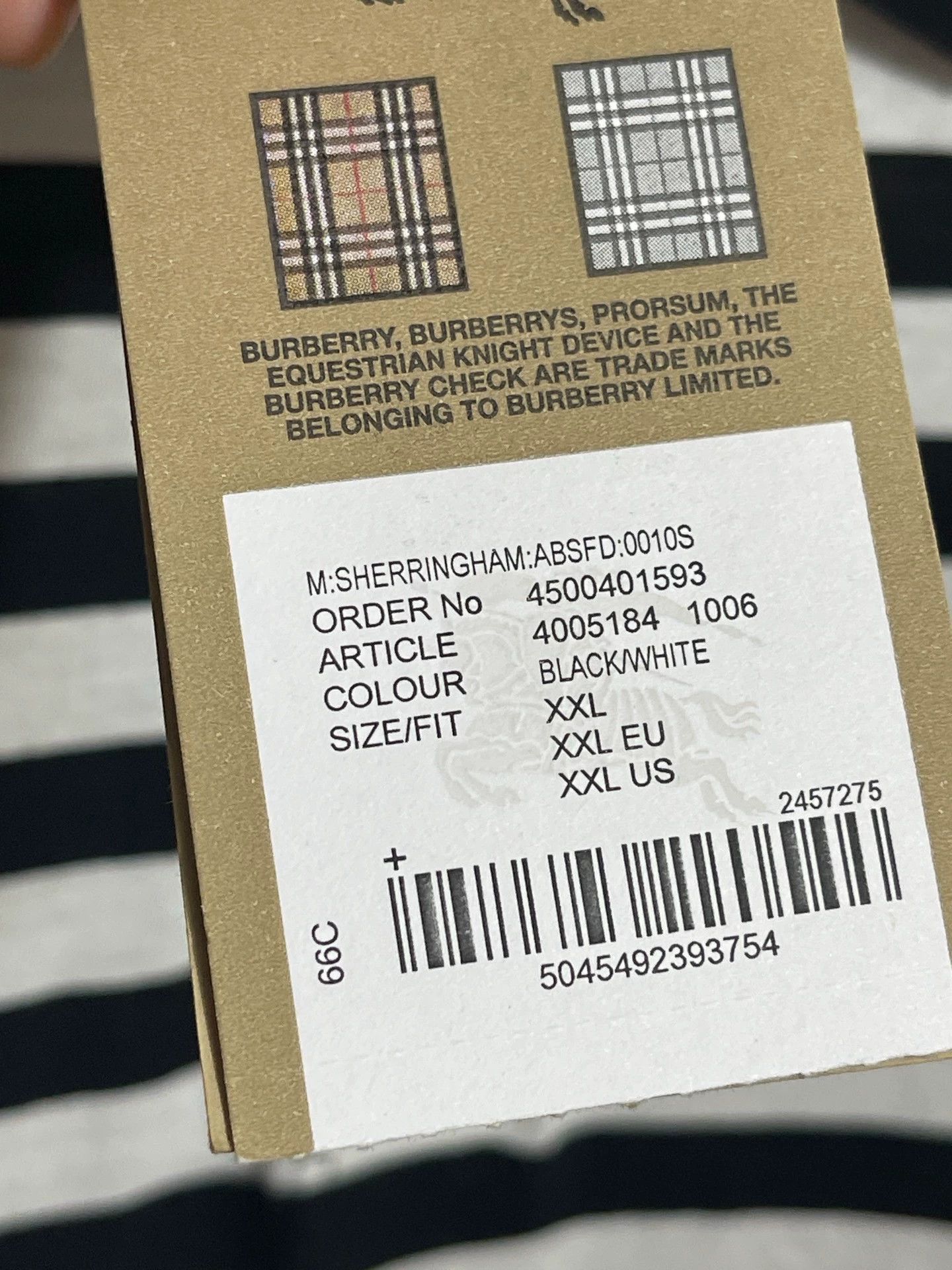 Burberry Burberry Short Sleeve Polo Shirt XXL Black & White Stripe Size US XXL / EU 58 / 5 - 8 Thumbnail